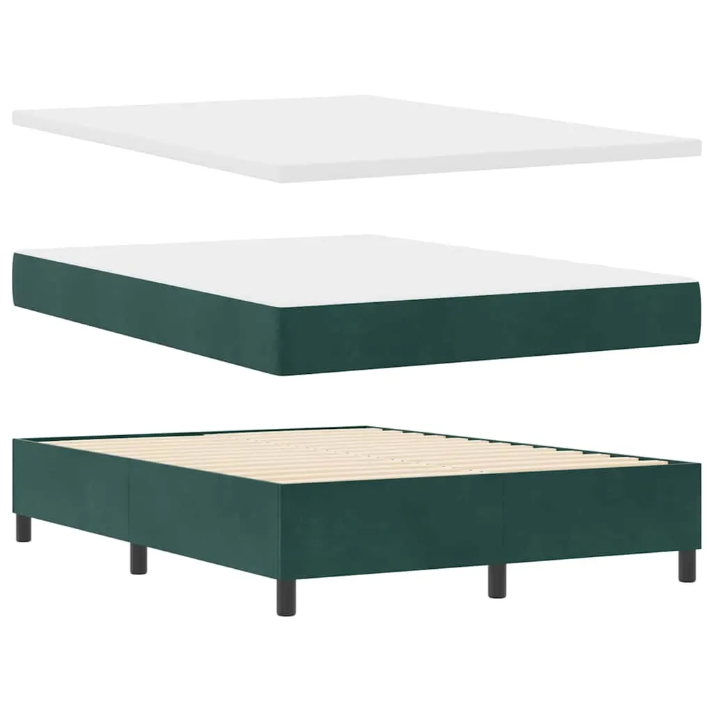 Boxspringbett 140x190 cm Kiefernholz Dunkelgrün verstellbares Kopfteil