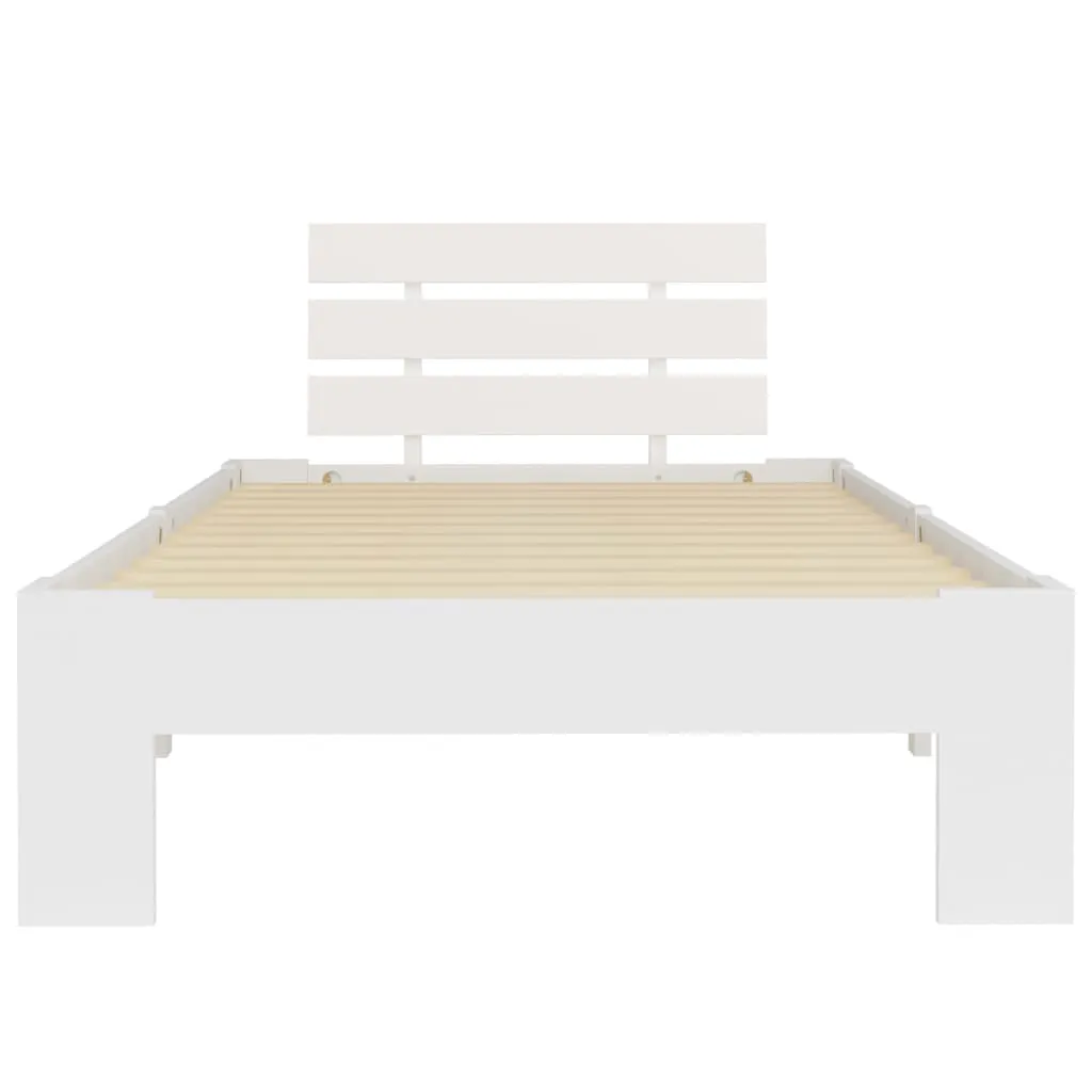 Massivholz Bettrahmen Weiß 213 x 95 x 66 cm für 90 x 200 cm Matratze