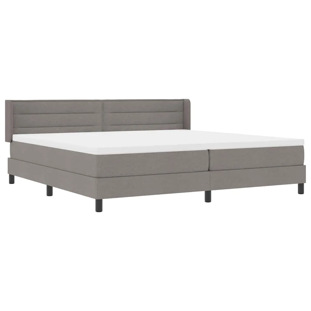 Boxspringbett 200x200 cm Massivholz Kiefer Polyester Taupe