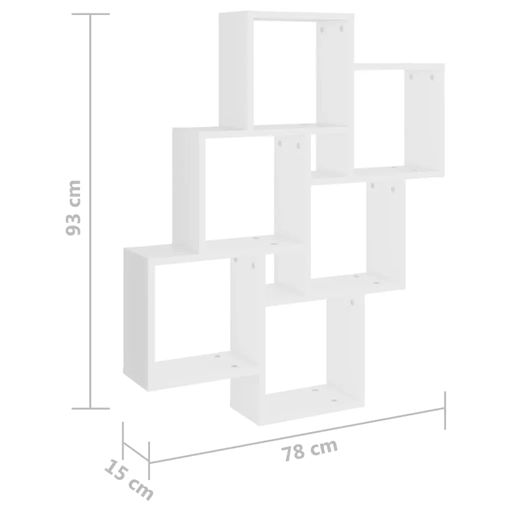 Wandregal Weiß 78 x 15 x 93 cm aus Holzwerkstoff