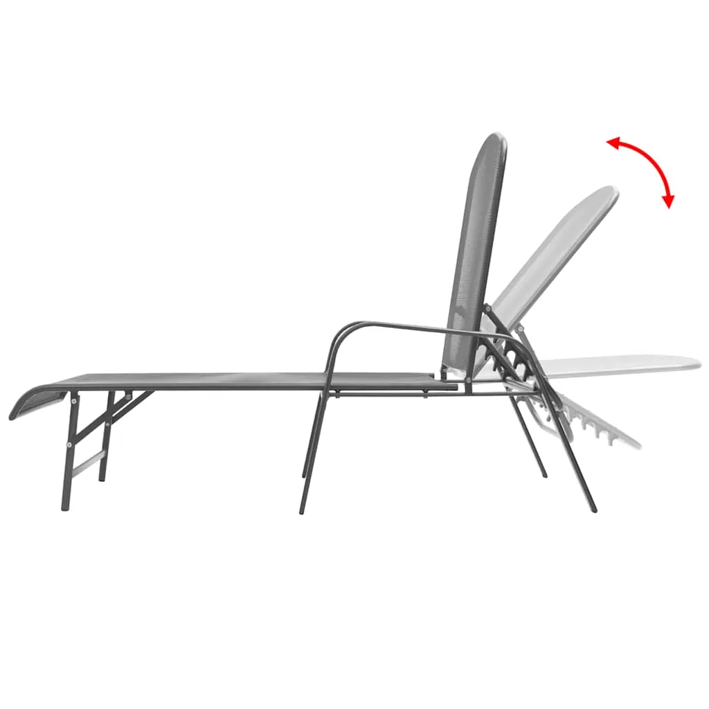Sonnenliegen-Set Anthrazit 66x(154-183)x(65-103) cm mit Klapptisch 38x38x38 cm