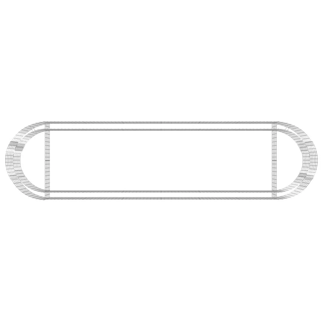 Gabionen-Hochbeet 400 x 100 x 50 cm in Silber