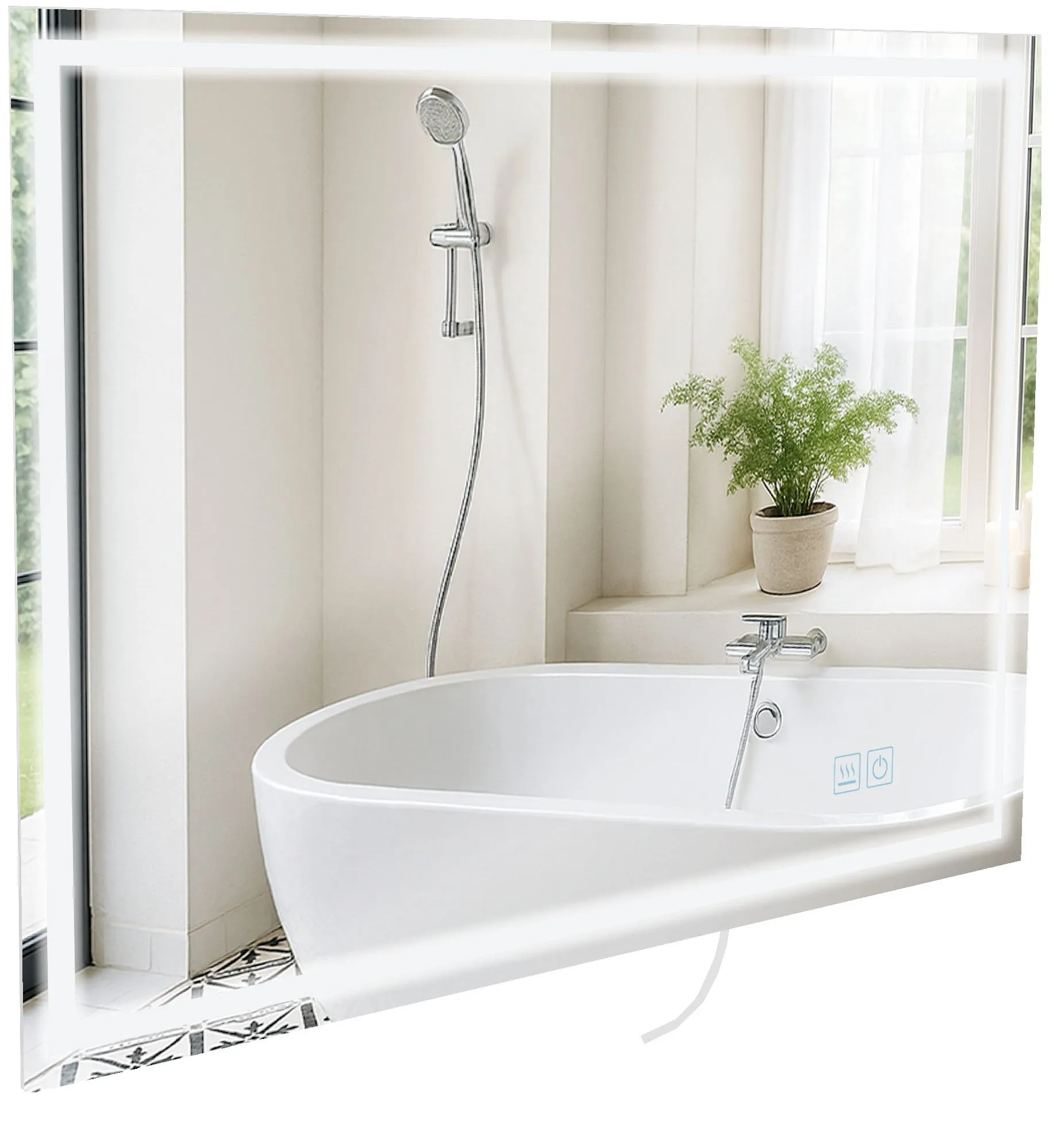 Badspiegel Jaffrey Bluetooth LED 100x70 cm Klarglas