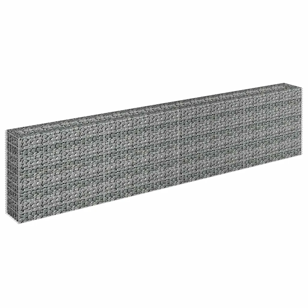 Gabionen-Hochbeet 360 x 30 x 90 cm in Silber
