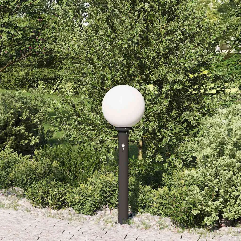 Schwarze Edelstahl Pollerleuchte 25x80 cm mit PIR-Bewegungssensor