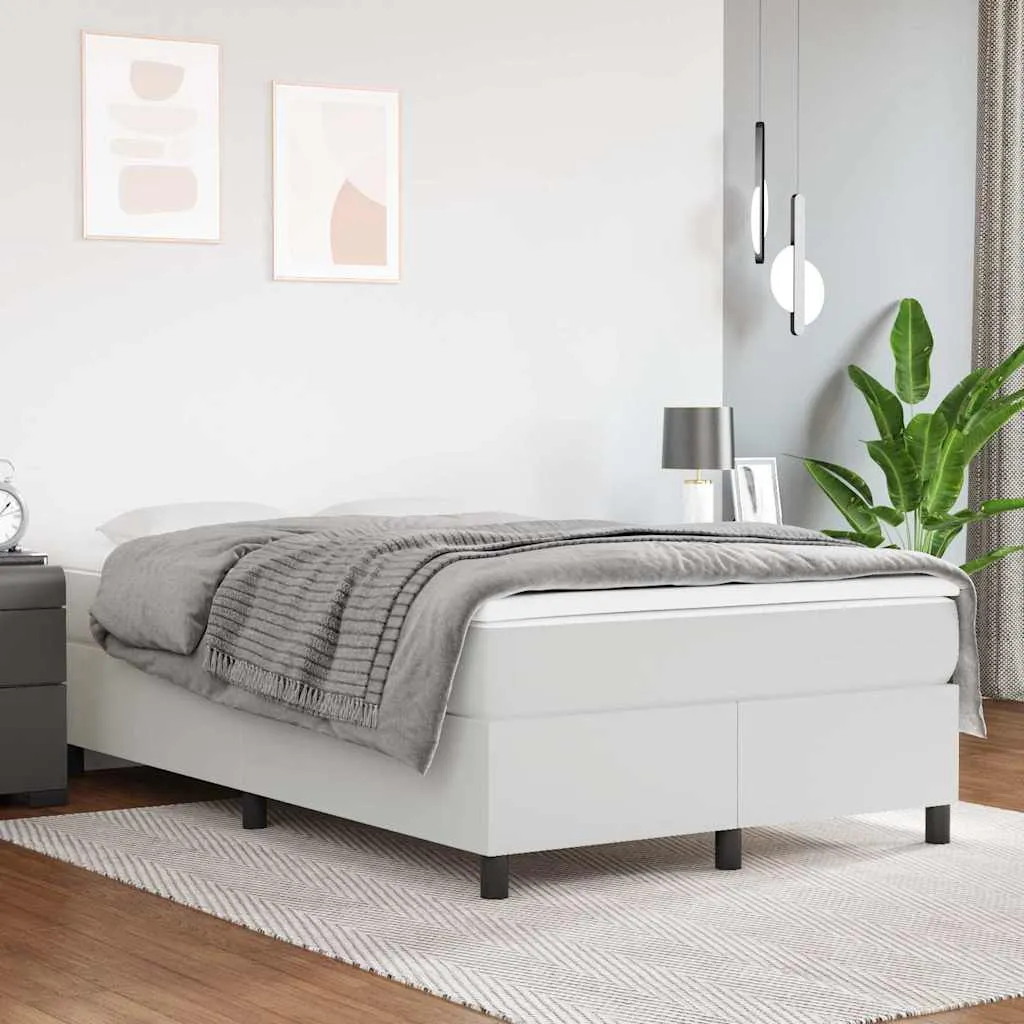 Boxspringbett Kunstleder mit Taschenfederkernmatratze 120x200 cm