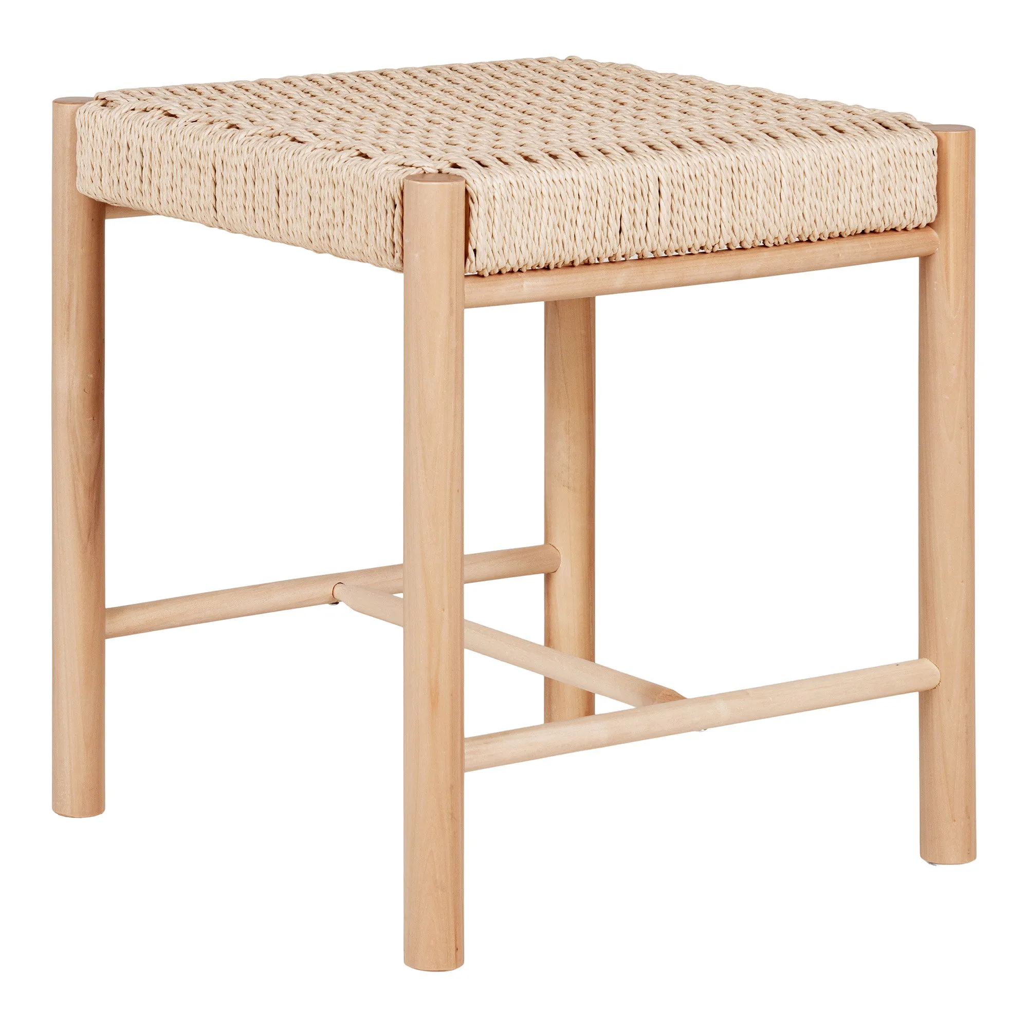 tinkaro Abano Hocker mit Korbgeflecht-Sitz 42x42x46,5 cm Natur
