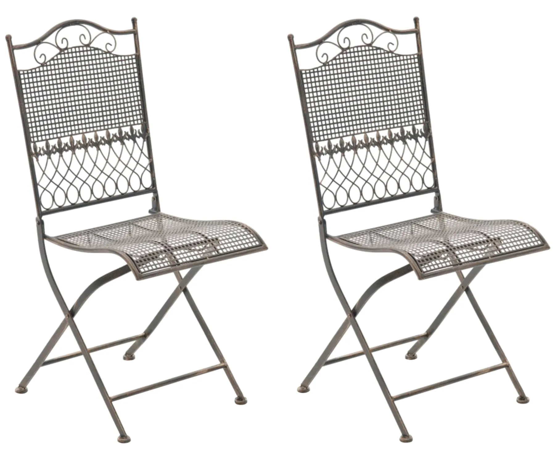 Gartenstühle Kiran 2er Set 91x41x50 cm bronze