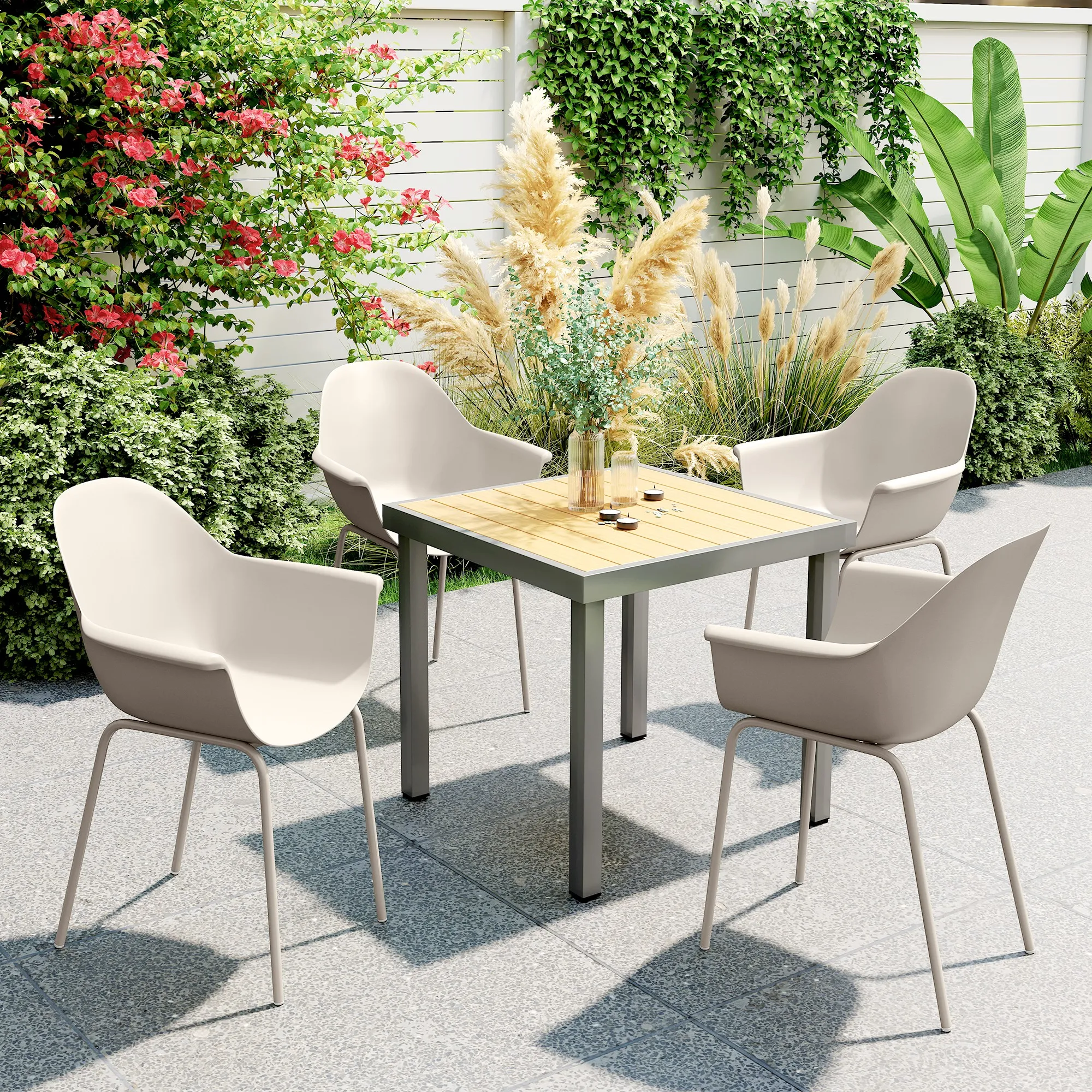 Gartenstühle Grau 59L x 55B x 84H cm