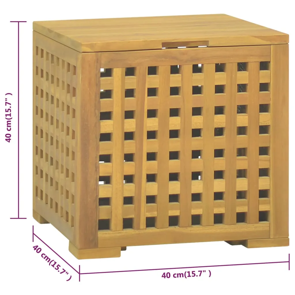 Seilbox 40x40x40 cm Massivholz Teak