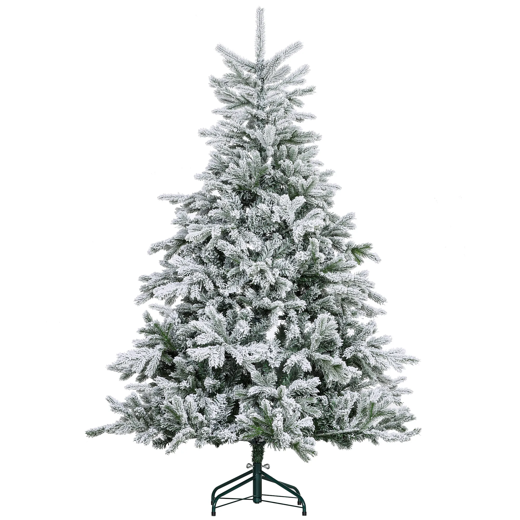 Weihnachtsbaum 180 cm, mit Kunstschnee, flammhemmend, schneller Auf- und Abbau, Metallbasis