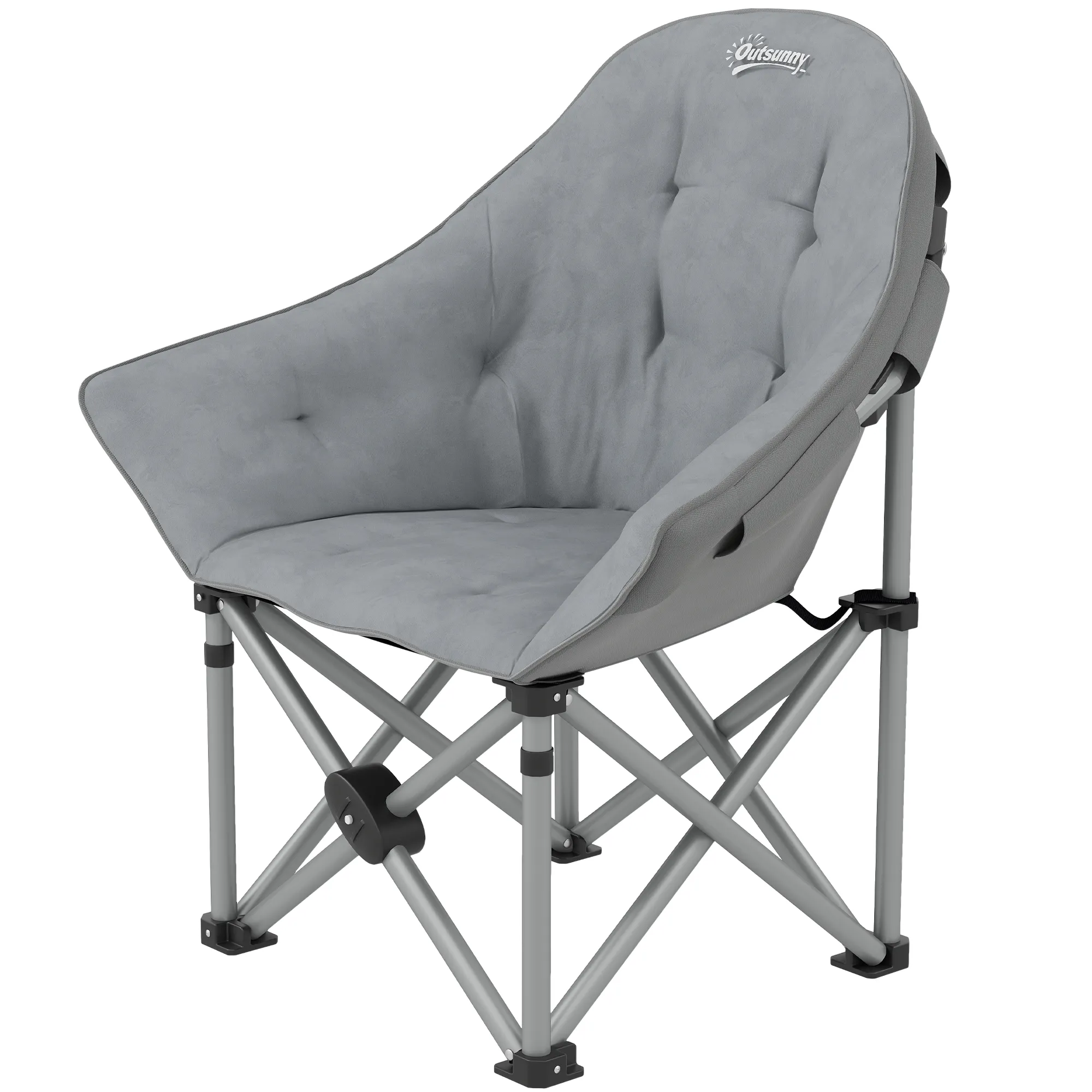 Faltbarer Campingstuhl Dunkelgrau 90L x 63B x 100H cm