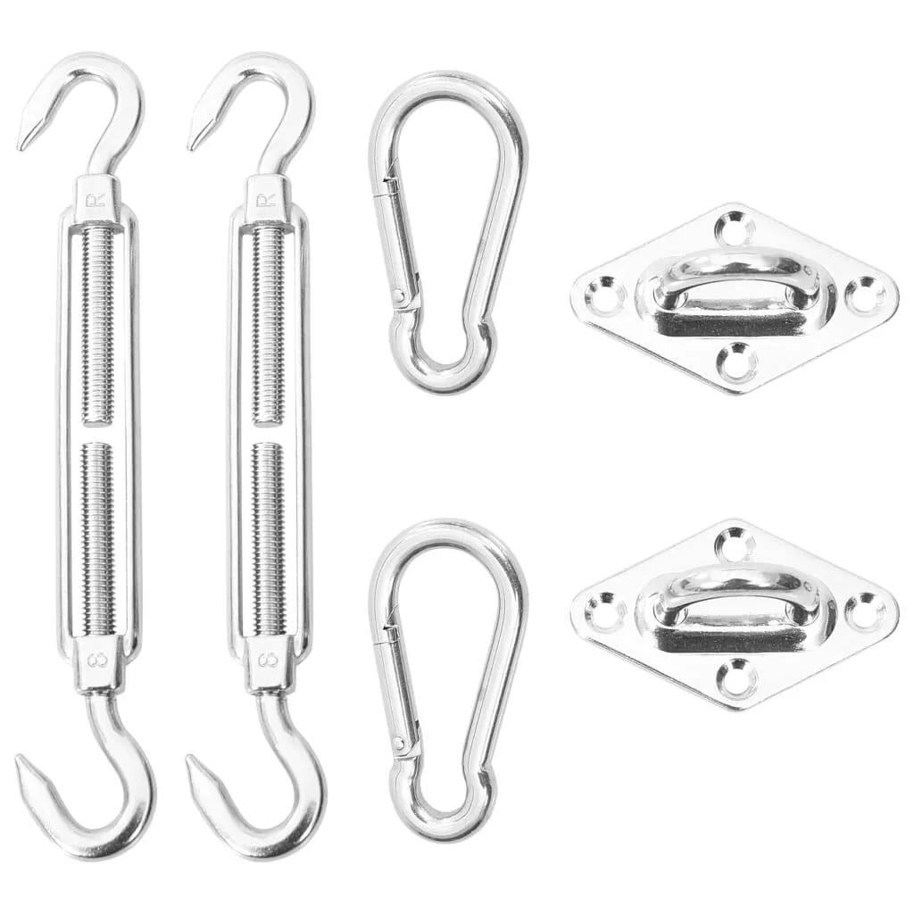 Sonnensegel-Befestigungsset Edelstahl 316, Silber, 2 Karabinerhaken