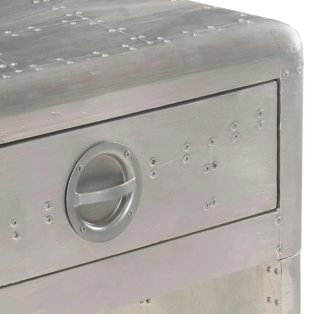 Aviator Sideboard Metall silbern 110 x 35 x 75 cm