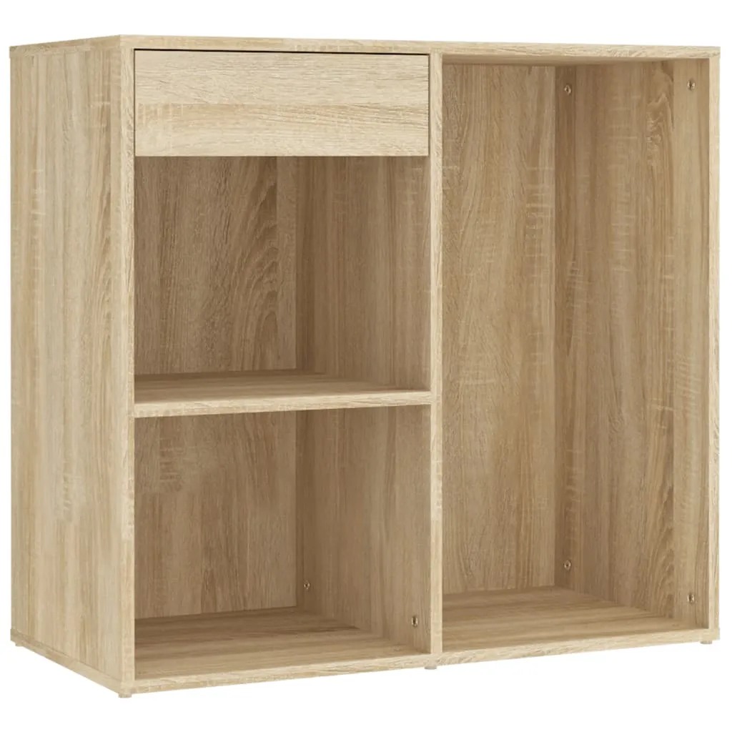 LED-Schminktisch Sonoma-Eiche 60x40x140 cm mit 2 Schränken