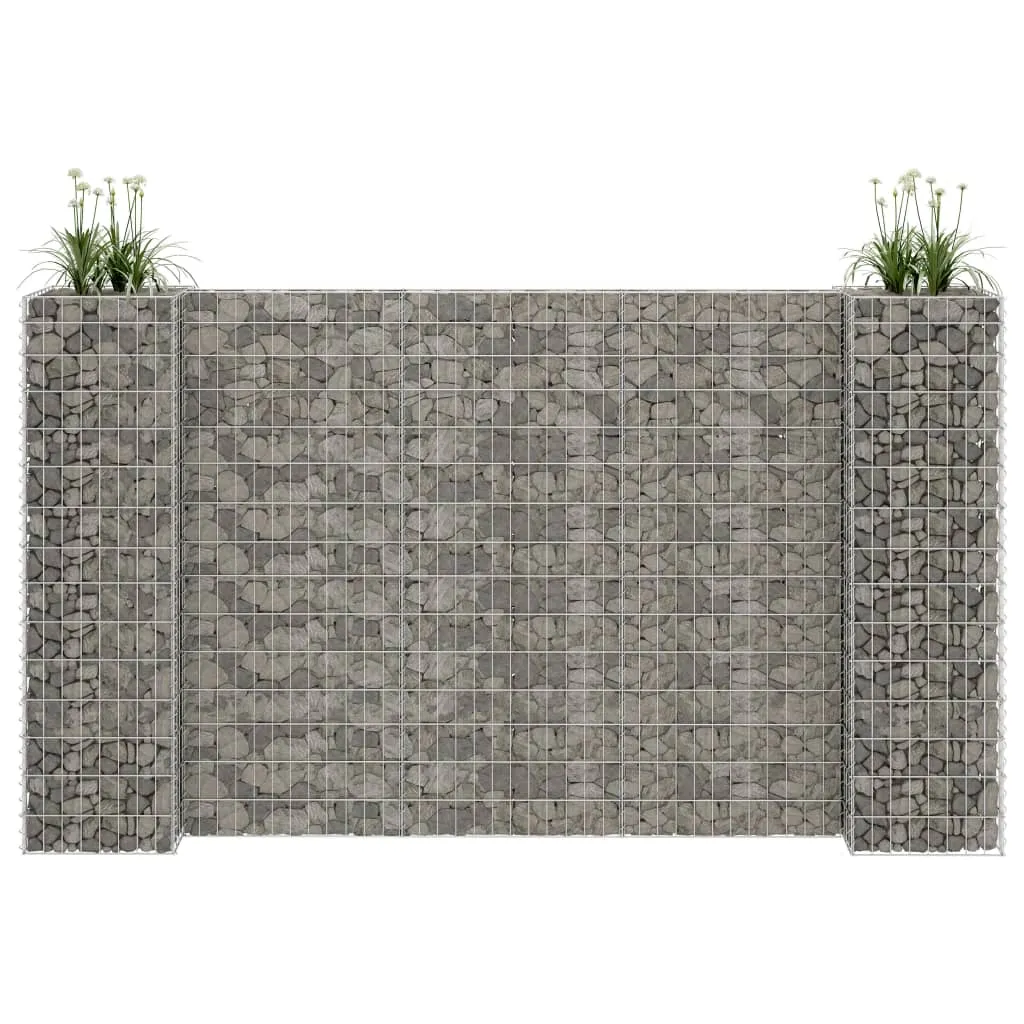 Gabionen-Pflanzgefäß 260x40x150 cm Silber stabiles Hochbeet