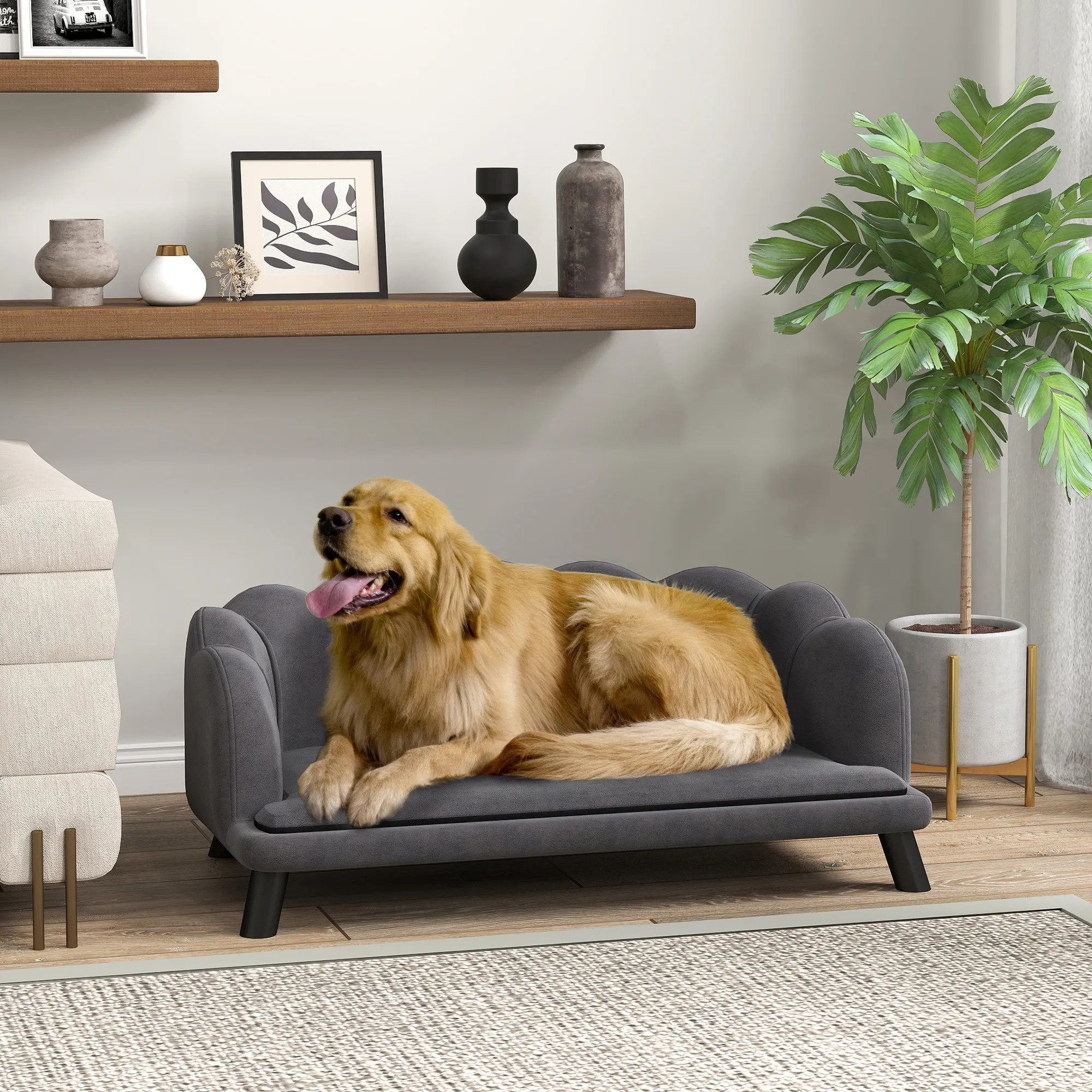 Hundesofa für mittelgroße Hunde bis 25 kg, Dunkelgrau