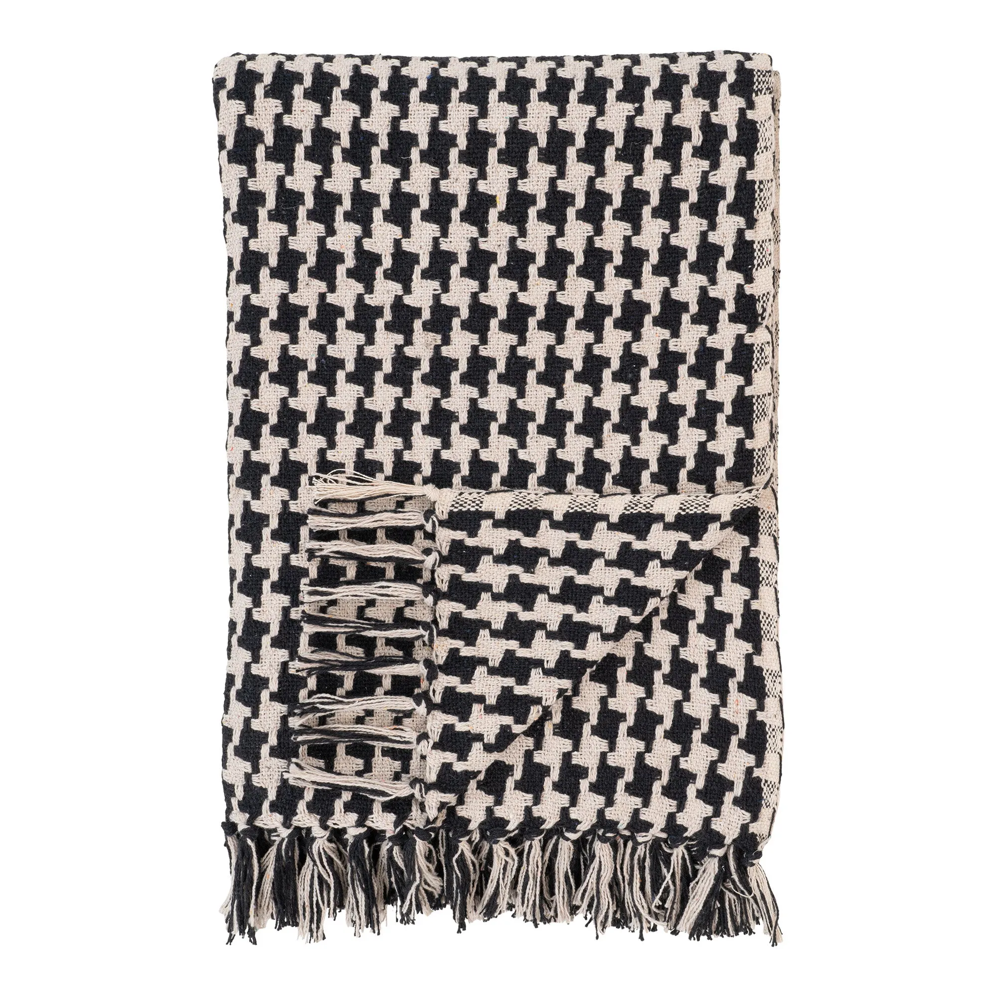 tinkaro Plaider Decke 180 x 130 cm Schwarz-Beige