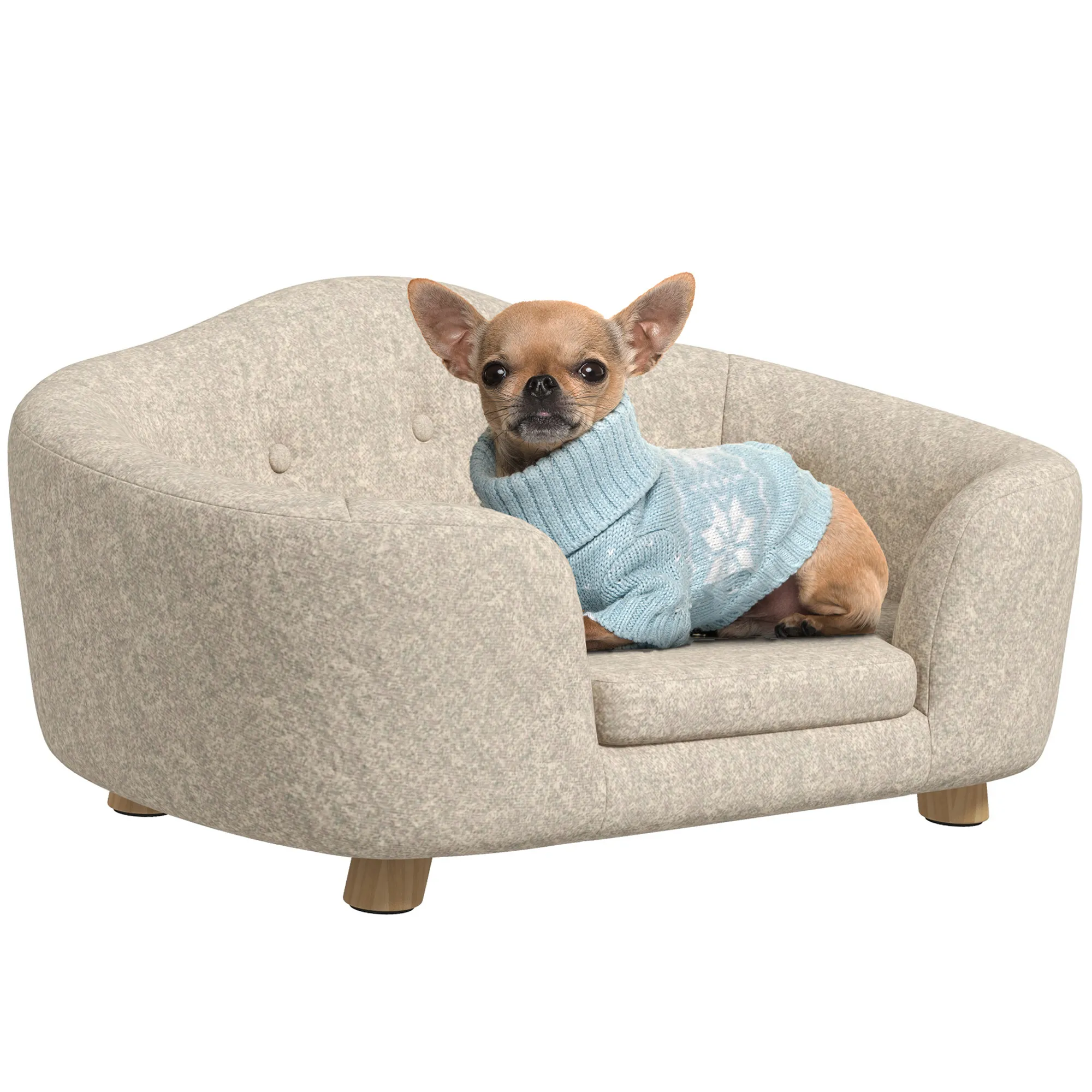 Erhöhtes Hundesofa 70B x 47T x 30H cm in Cremeweiß