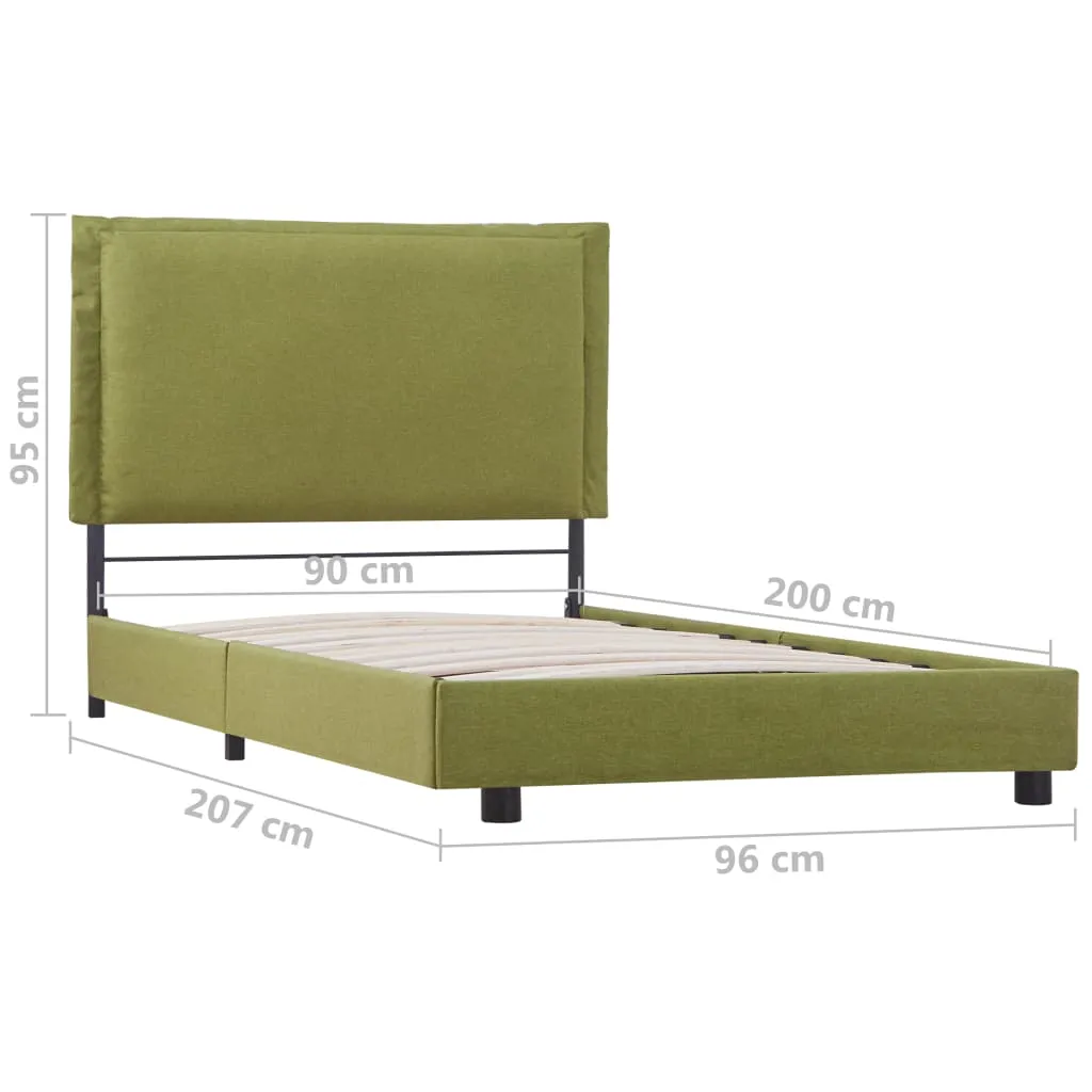 Klassischer Bettrahmen Grün 207x96x95 cm mit Massivholzbeinen