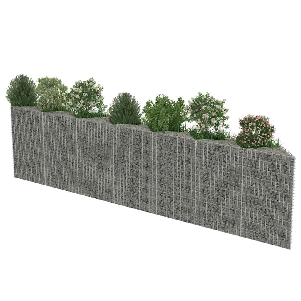 Gabionenwand 450 x 30 x 100 cm in Silber