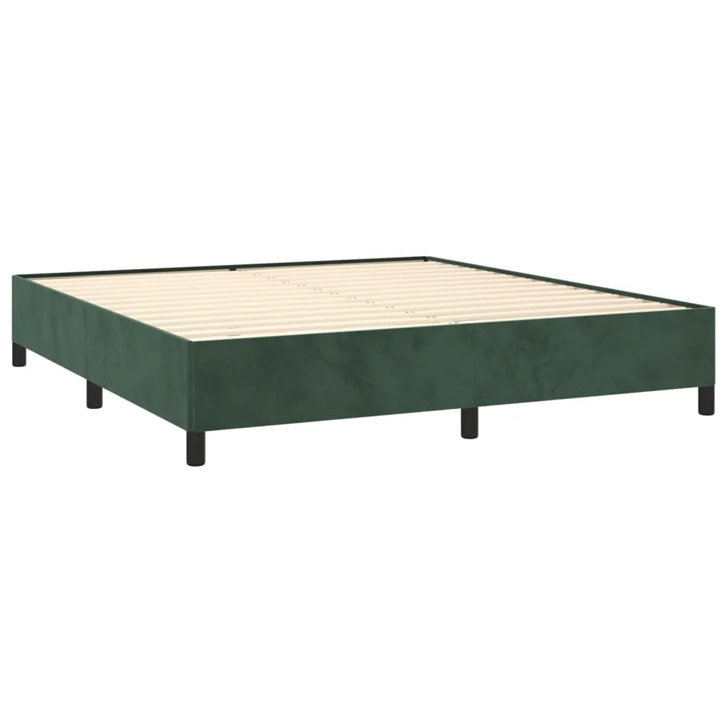 Bettgestell ohne Matratze Dunkelgrün 180x200 cm Samt