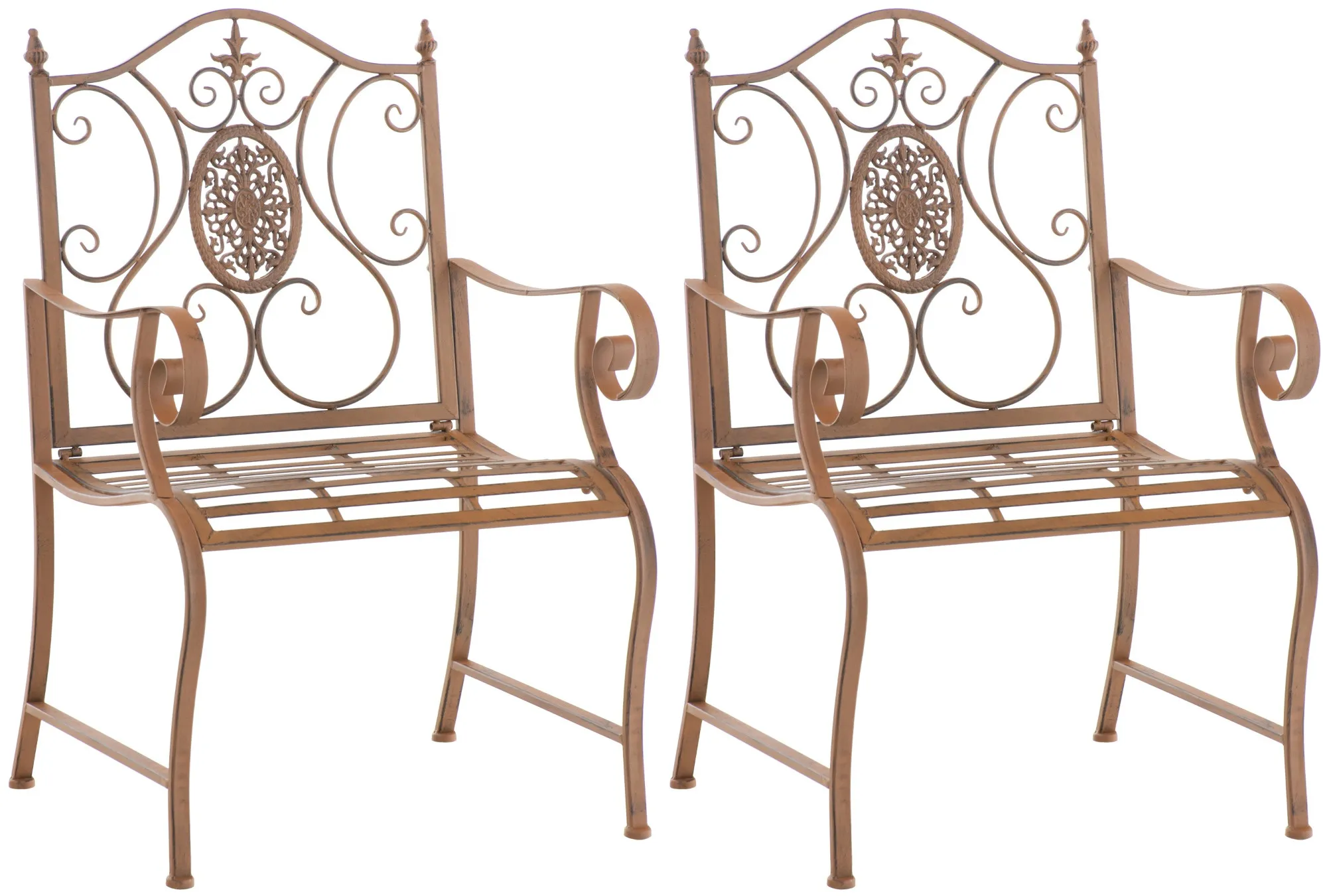 Gartenstühle Punjab 2er Set 94x62x53 cm antik braun
