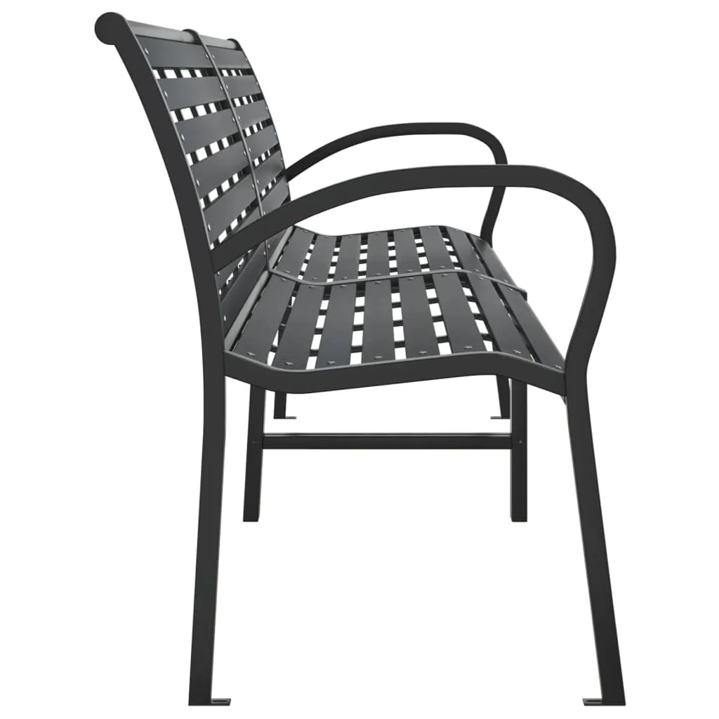 Gartenbank aus WPC und Stahl 231x60x81 cm in Anthrazit