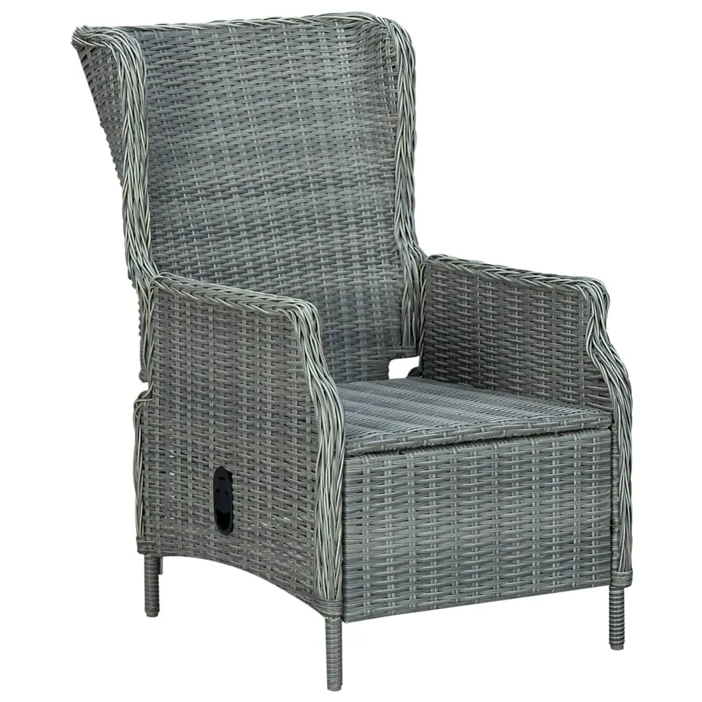 Gartensessel Hellgrau aus rundem PE-Rattan 57x88x100 cm