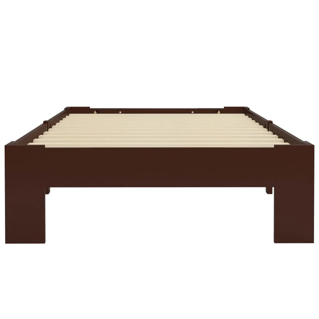 Massivholz-Bettrahmen Dunkelbraun 213 x 95 x 30 cm