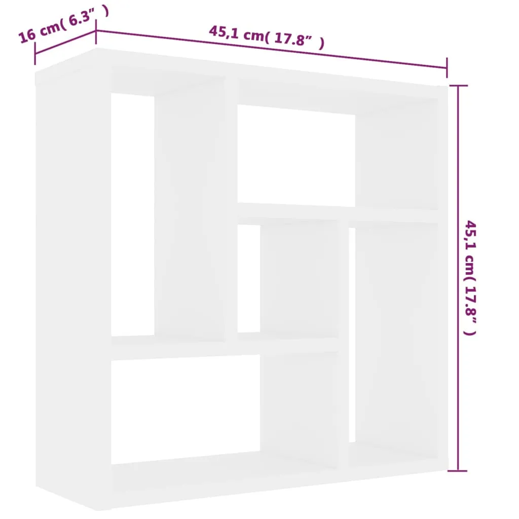 Wandregal Weiß 45,1 x 16 x 45,1 cm mit 5 Fächern