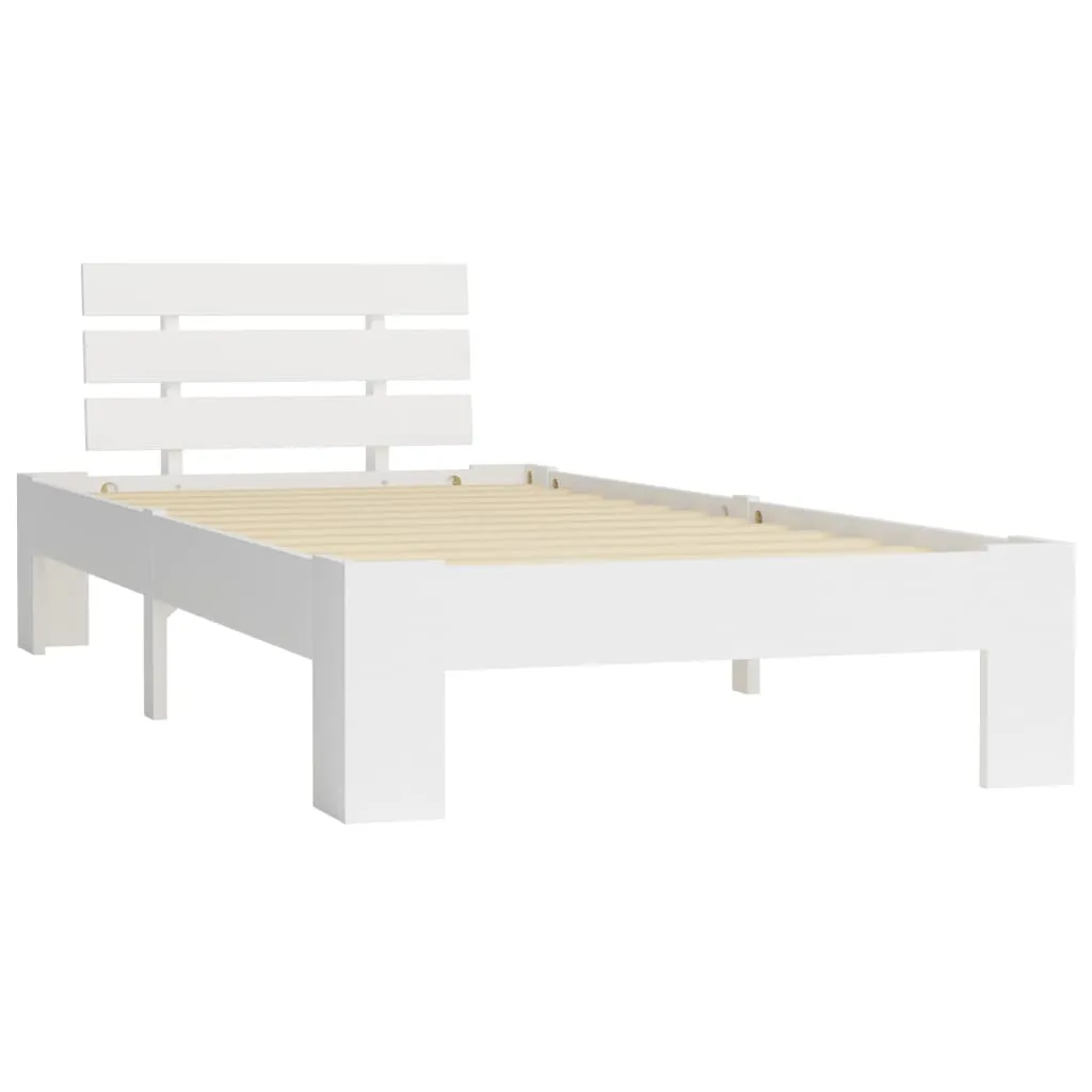 Massivholz Bettrahmen Weiß 213 x 95 x 66 cm für 90 x 200 cm Matratze