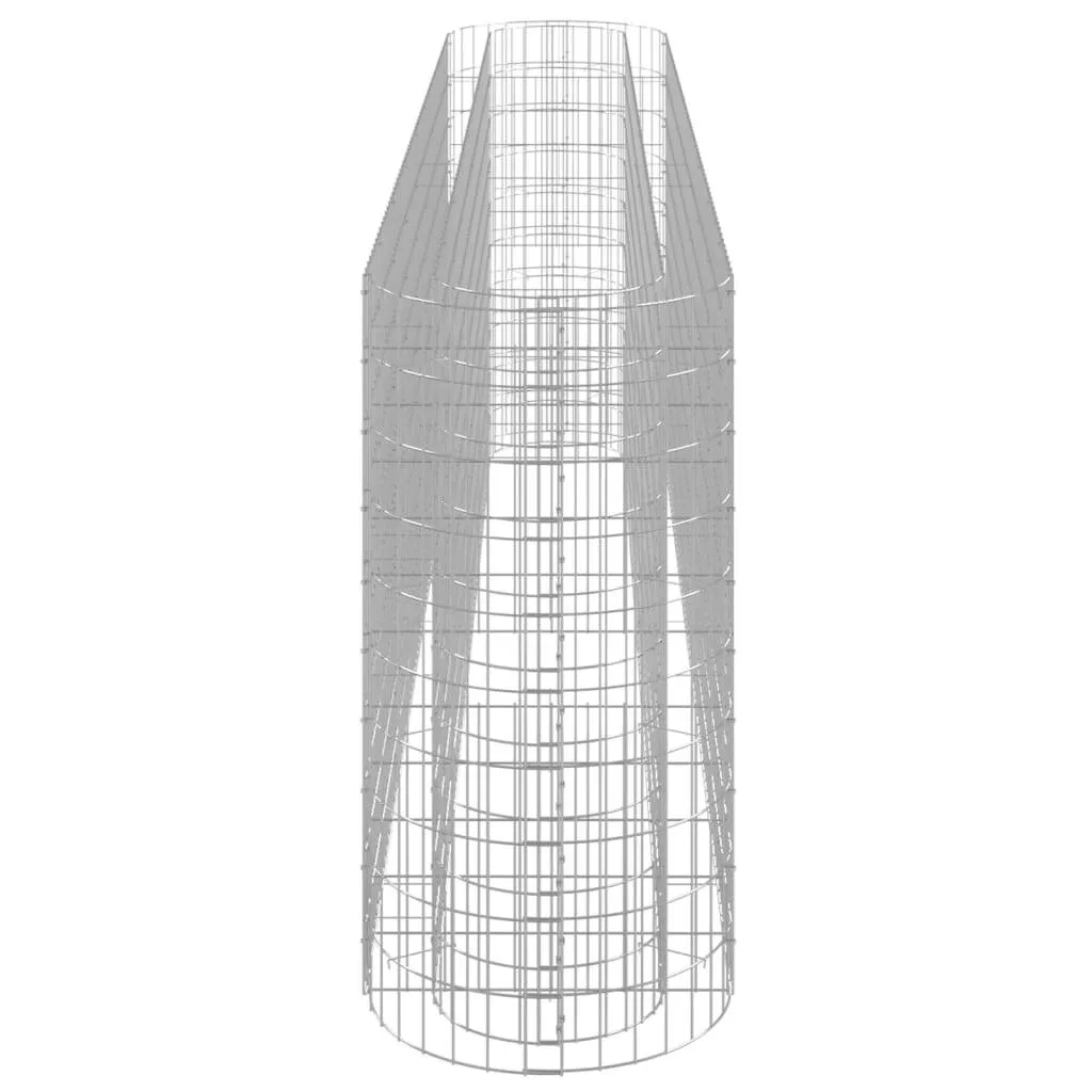 Gabionen-Hochbeet 330x50x100 cm in Silber, verzinktes Eisen