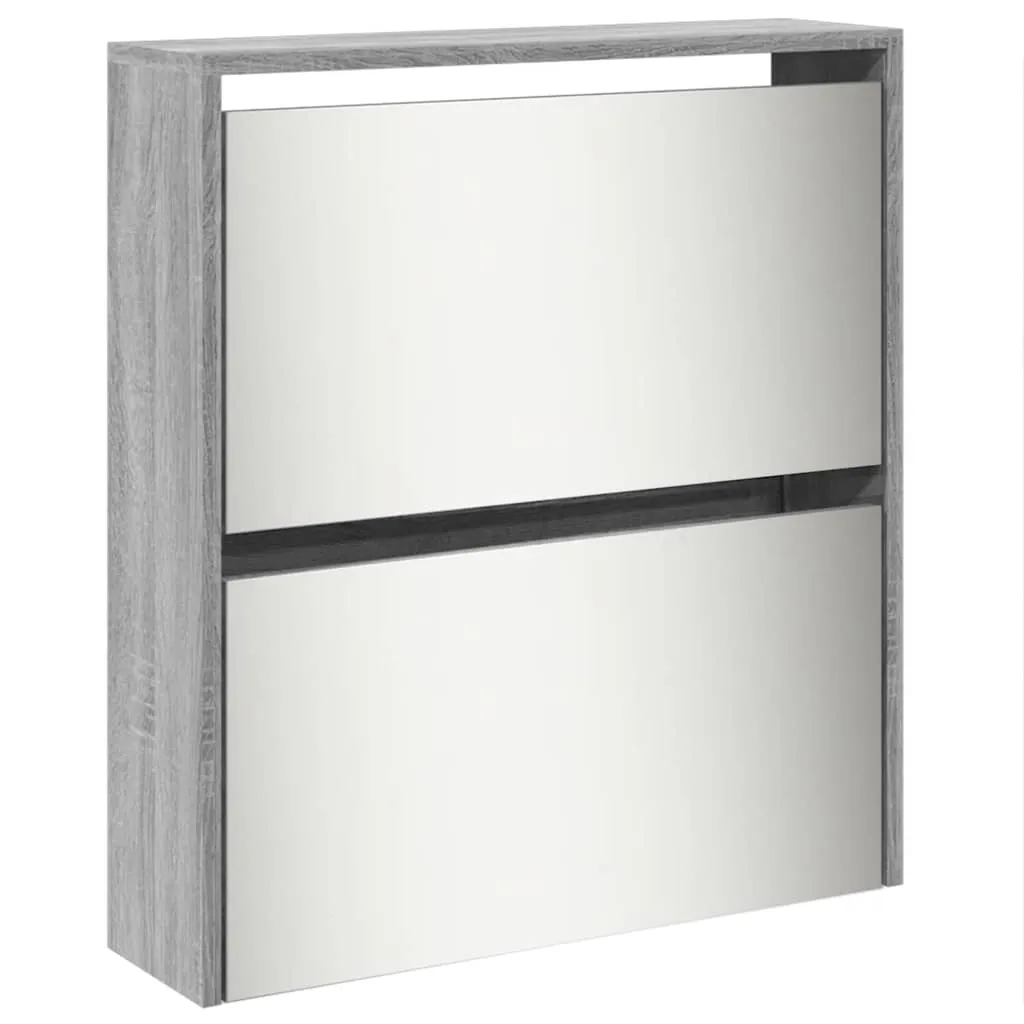 Moderner Schuhschrank Grau Sonoma 63x17x169,5 cm mit 5 Kippfächern