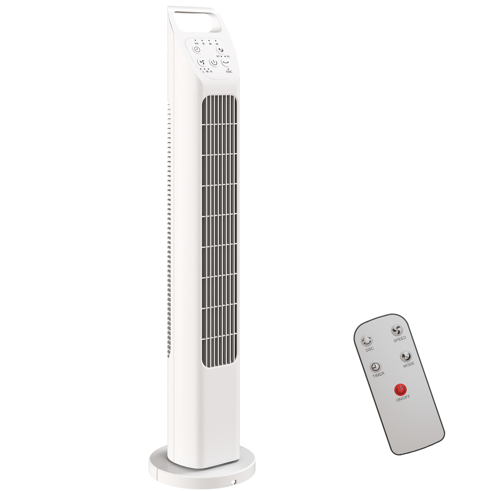 Turmventilator Weiß Ø18 x 78,5H cm mit Fernbedienung