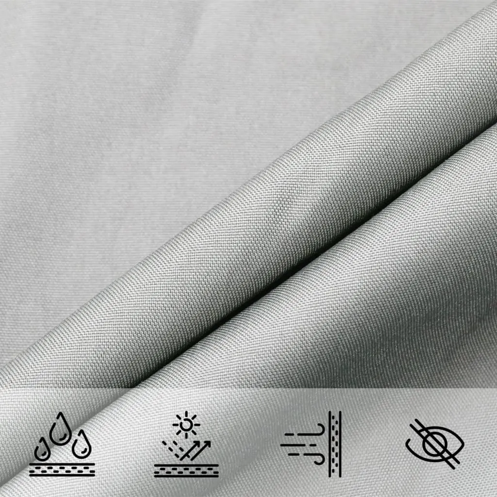Sonnensegel 7x7 m Hellgrau aus 100 % Polyester-Oxford mit PU-Beschichtung