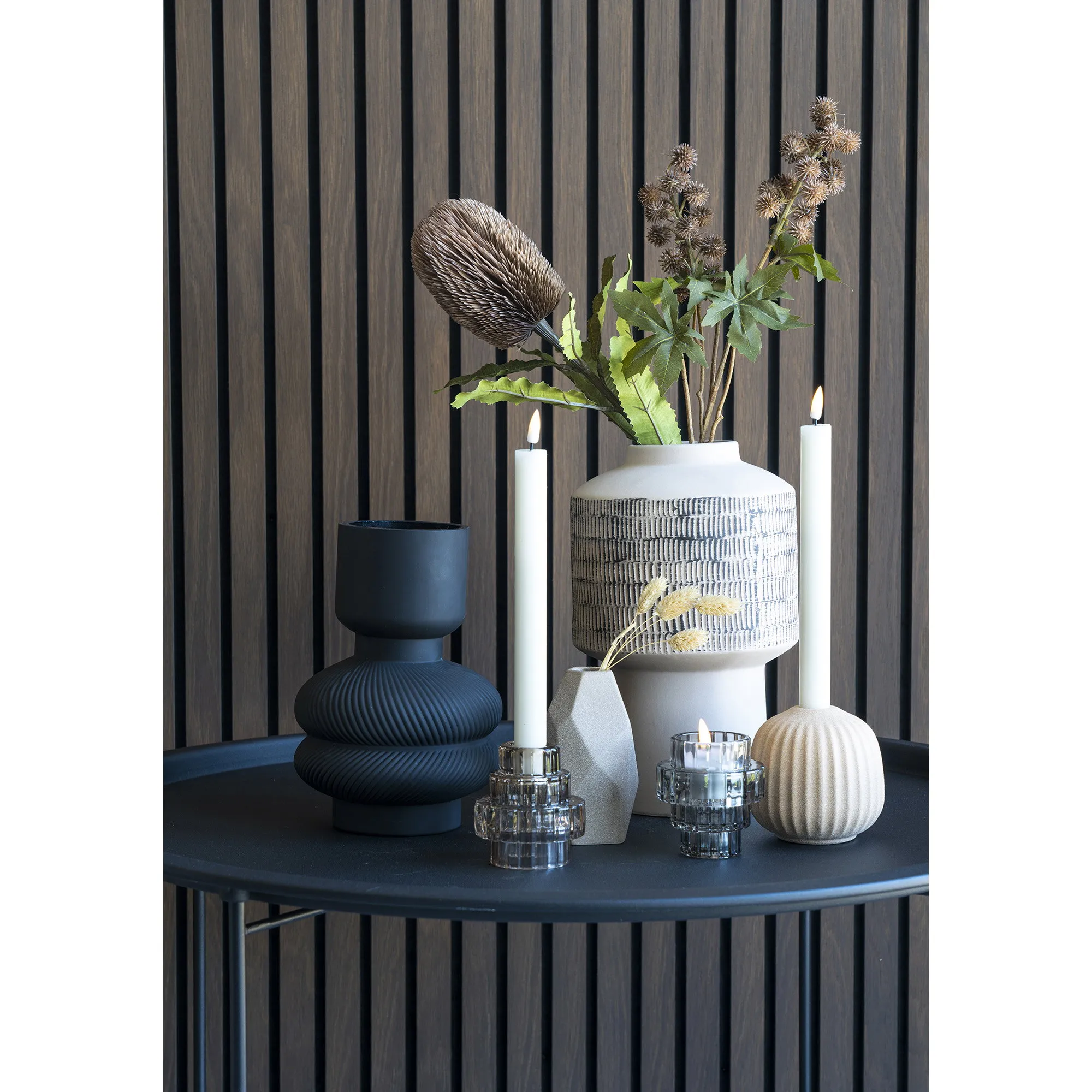 tinkaro Vase Glas Schwarz