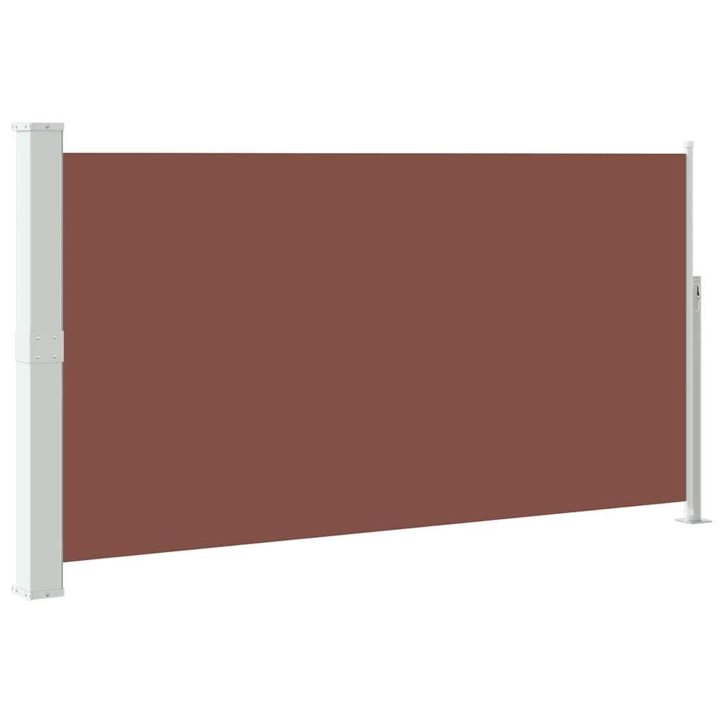 Seitenmarkise 160 x (0-300) cm Grüngrau/Braun mit Stahlstangen