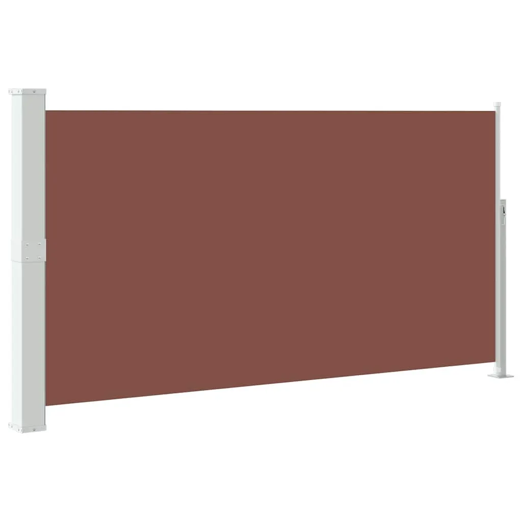 Seitenmarkise 160 x (0-300) cm Grüngrau/Braun mit Stahlstangen