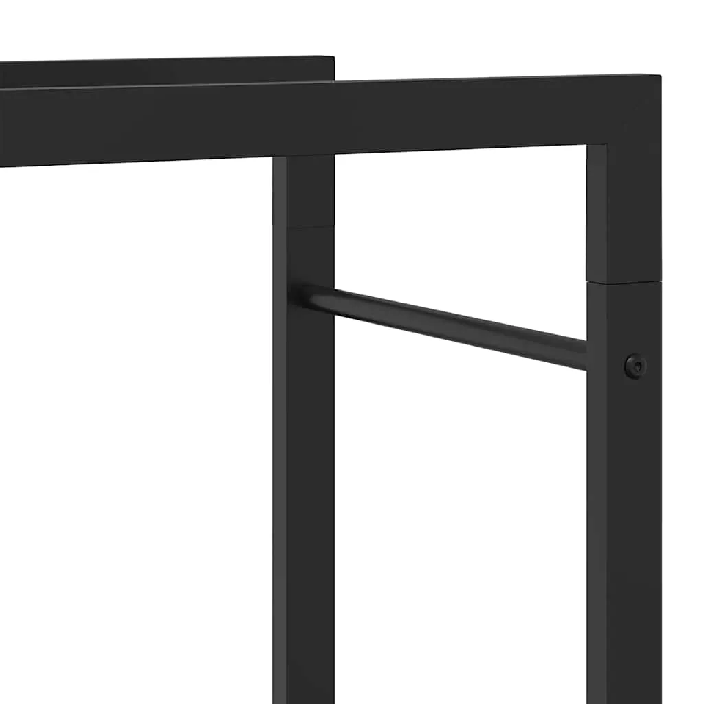 Kaminholzregal aus Stahl 50 x 28 x 132 cm Mattschwarz