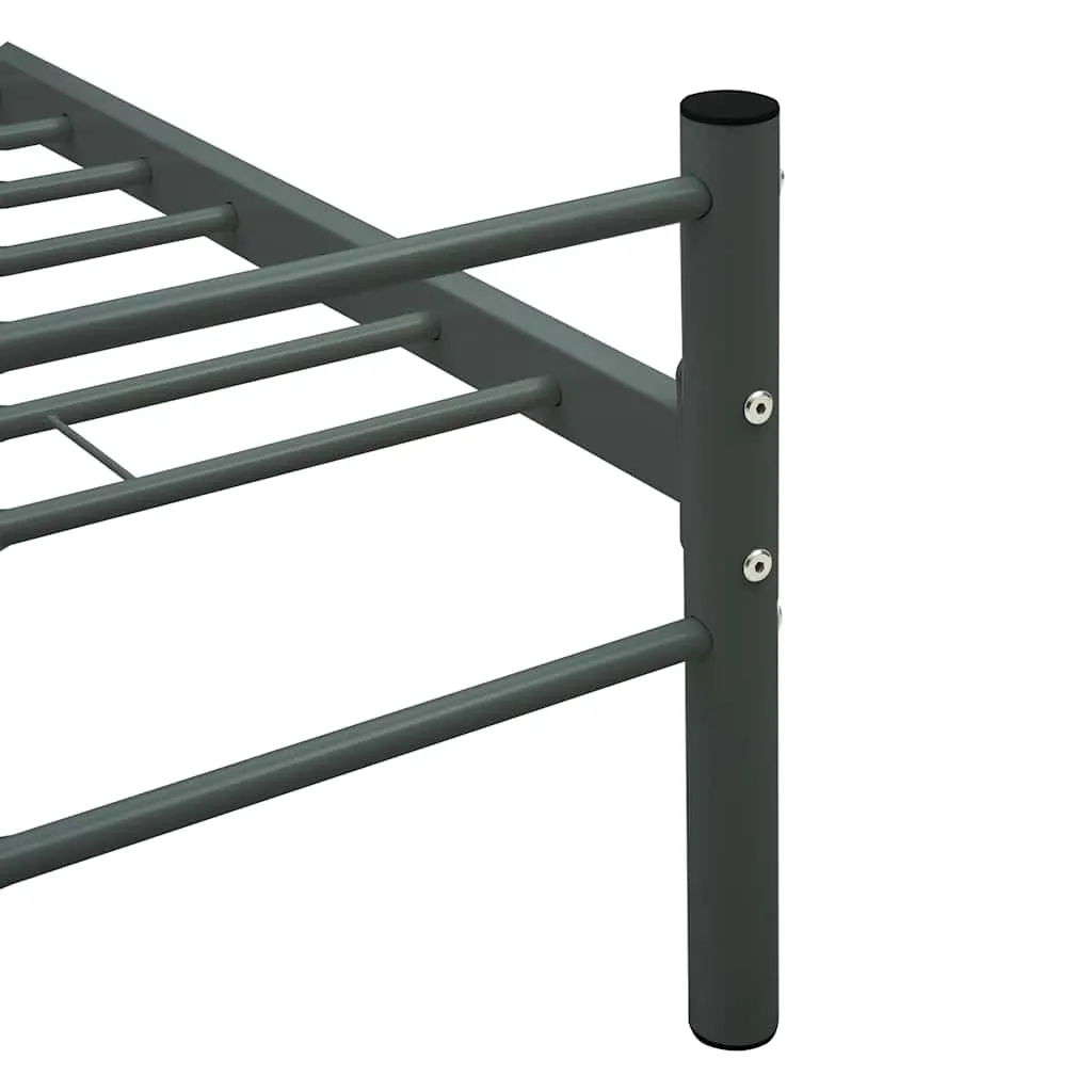 Metall-Doppelbett 209x187x84 cm Grau, pulverbeschichtet