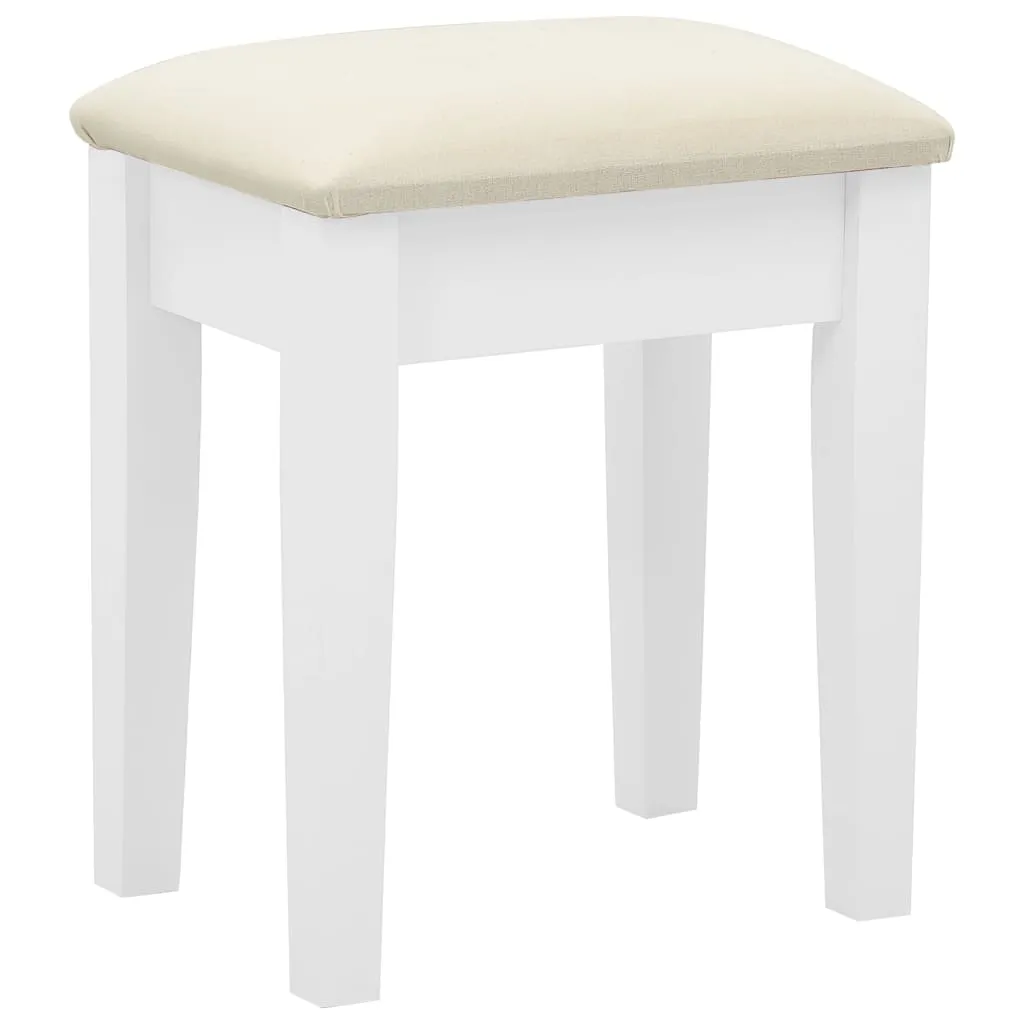Schminktisch mit Hocker Weiß 65x36x128 cm Paulownia-Holz MDF