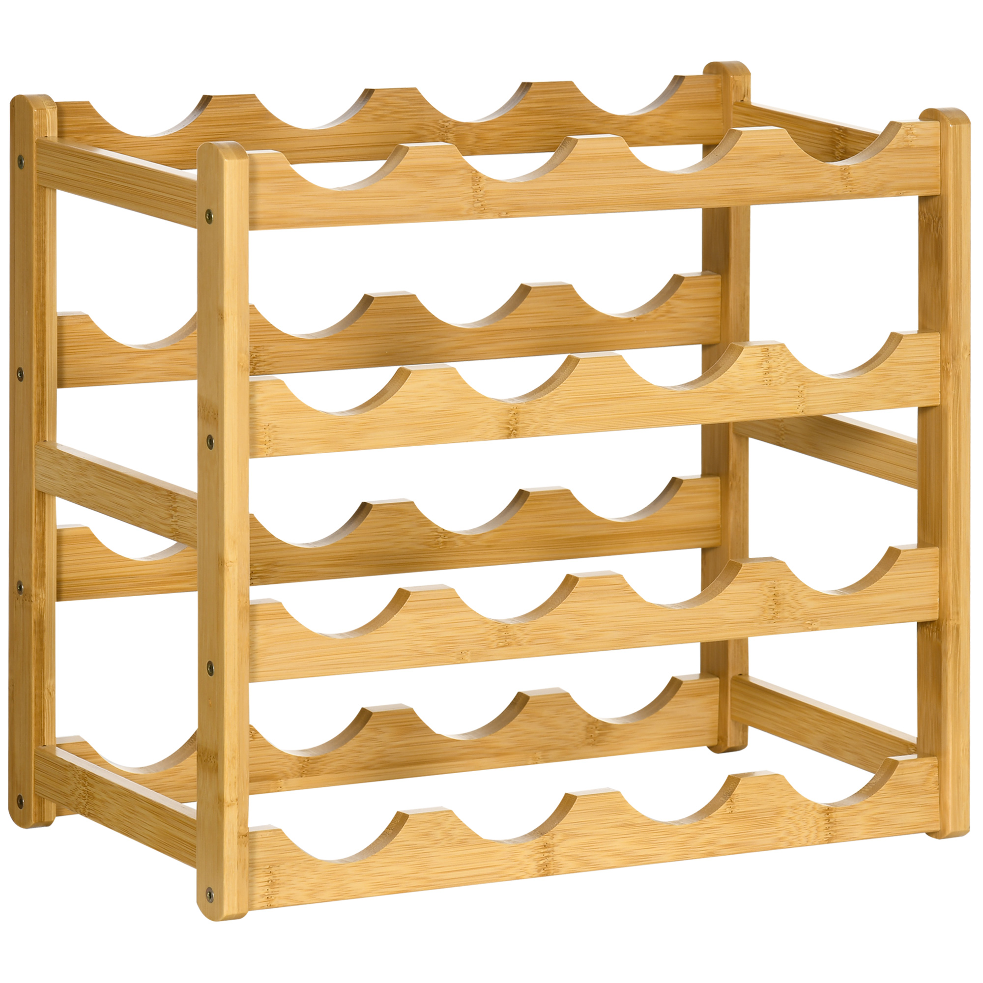 Weinregal aus Bambus 43L x 23,5B x 38H cm für 16 Flaschen
