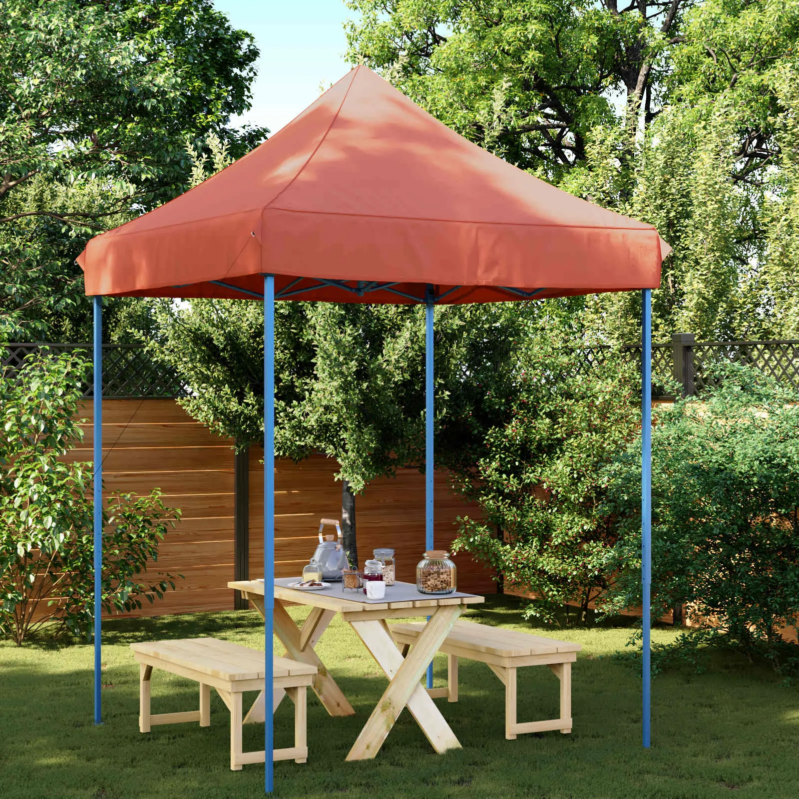 Modernes faltbares Partyzelt 200x200x306 cm in Terrakotta