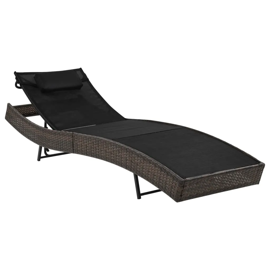 Poly Rattan Sonnenliege 213x70x(40-91,5) cm Braun und Schwarz