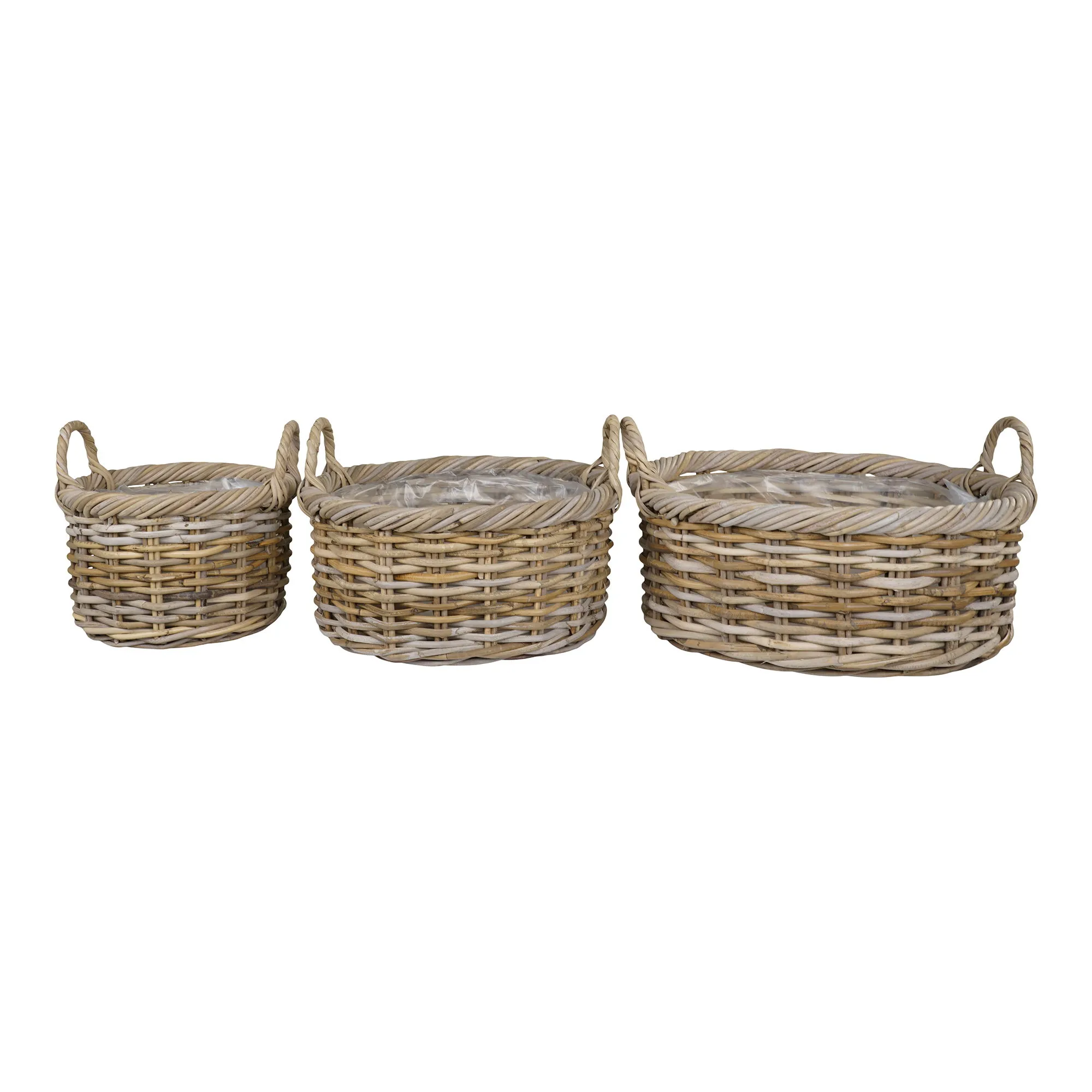 tinkaro Korb-Set 3-teilig Kubu-Rattan 30/40/50 cm Natur