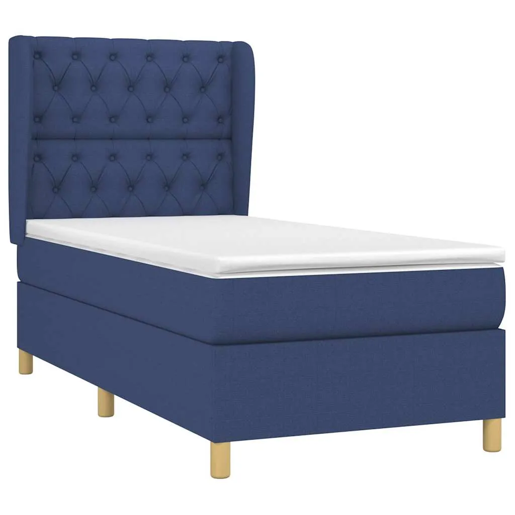 Boxspringbett mit Taschenfederkernmatratze, 203x83 cm, Blau