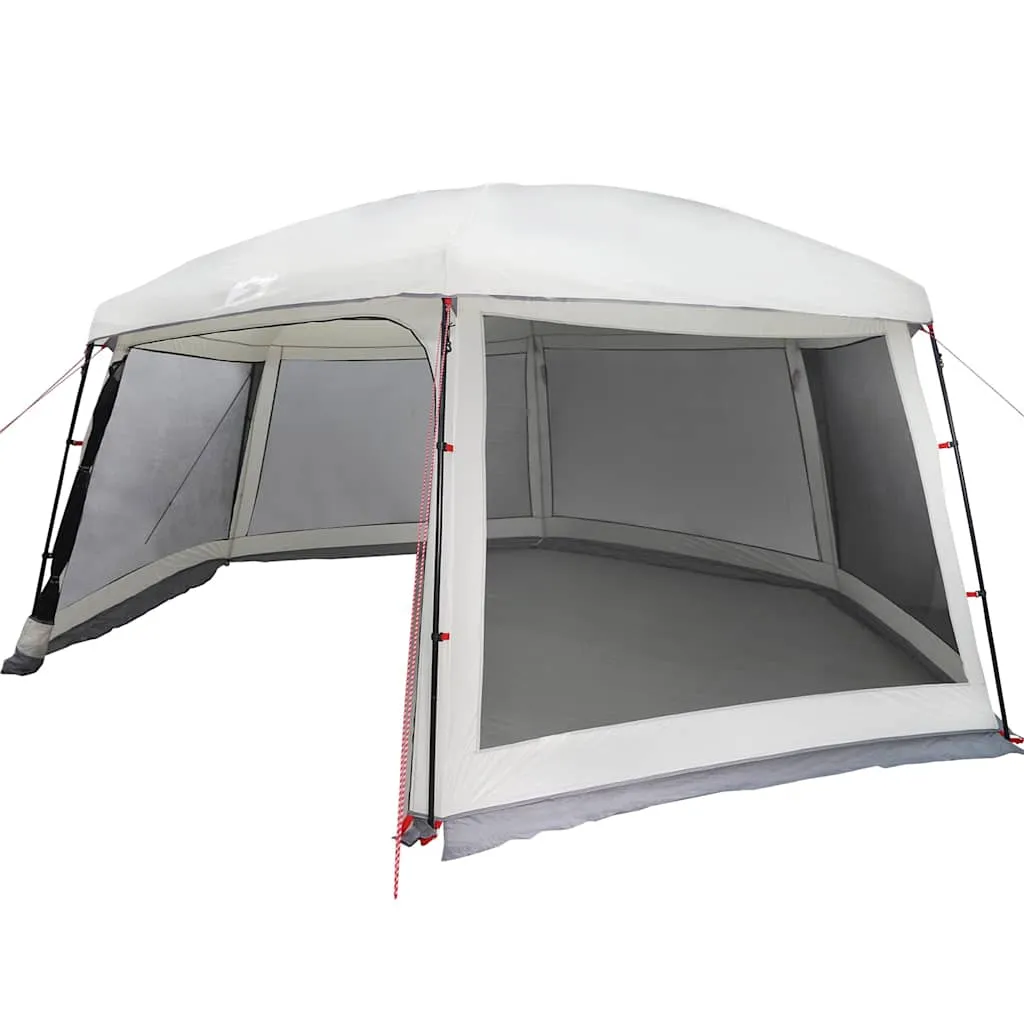 Wasserdichtes Poolzelt 618x532x246 cm Grau mit Abnehmbarem Überzelt
