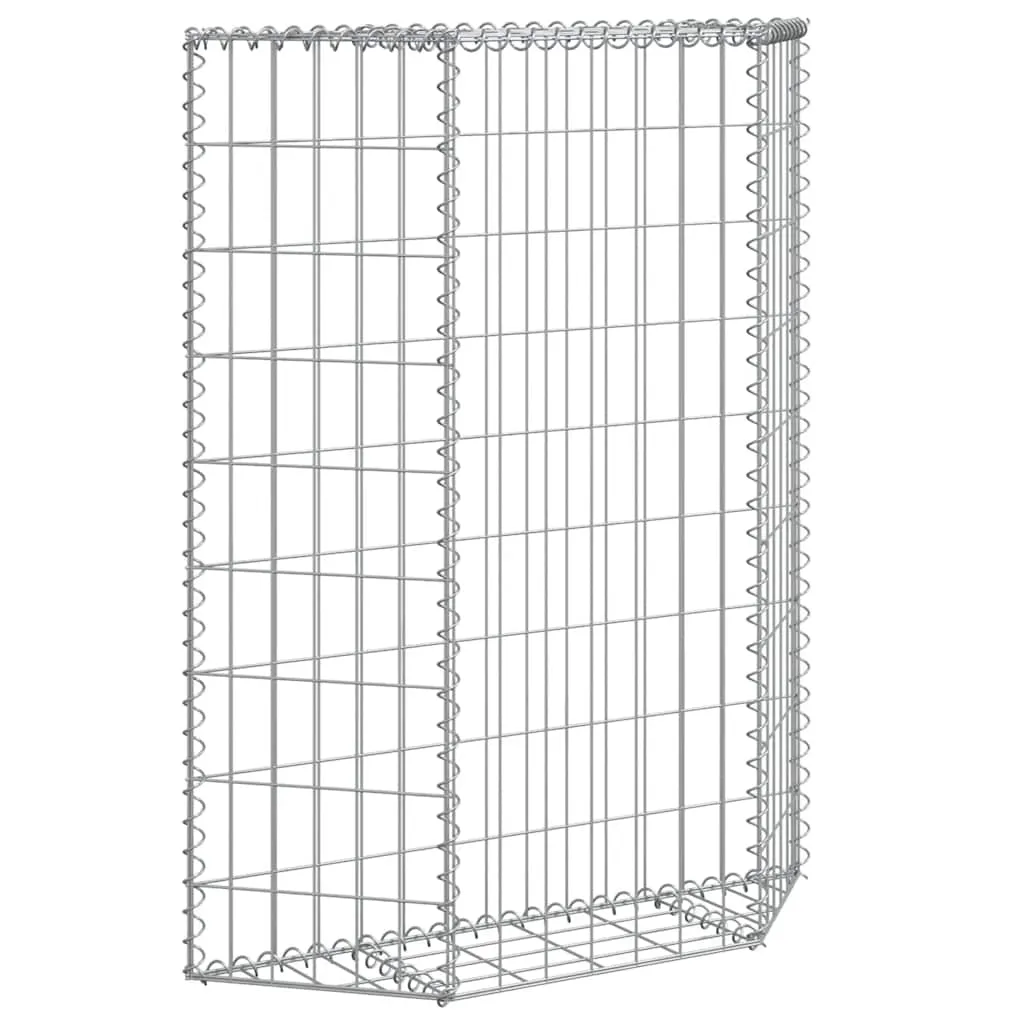 Gabionen-Hochbeet 80 x 20 x 100 cm in Silber