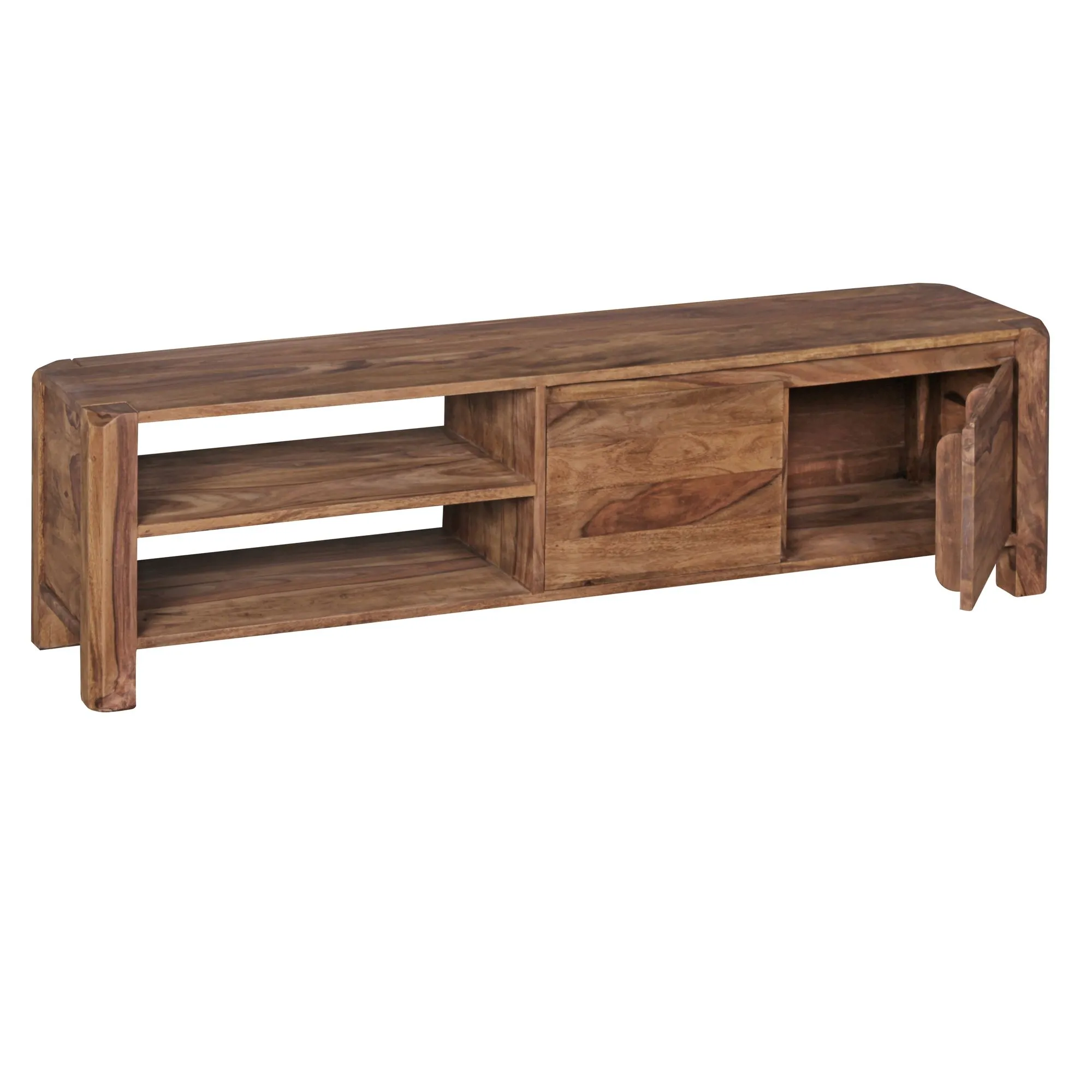 tinkaro Lowboard rechteckig MUHARREM Massivholz Sheesham TV-Board Braun